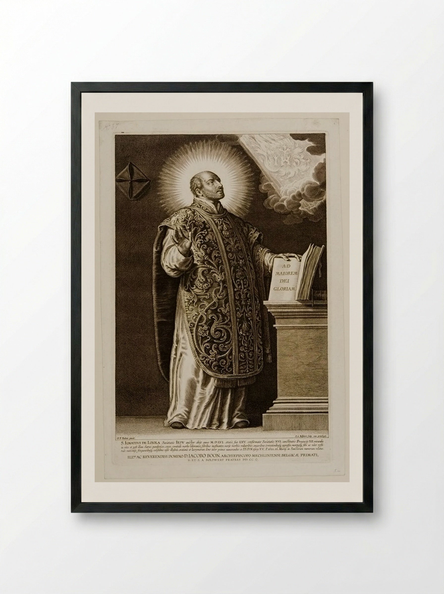 Saint Ignatius Loyola - Schelte Adamsz. Bolswert - Framed Print Black