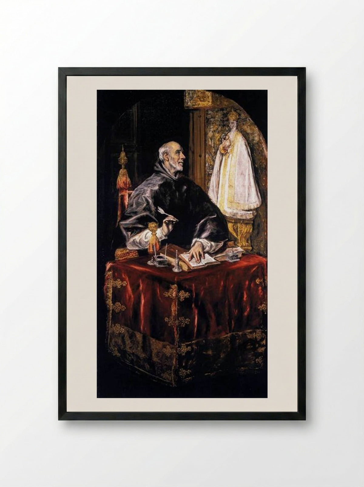Saint Ildefonsus - El Greco - Framed Print Black