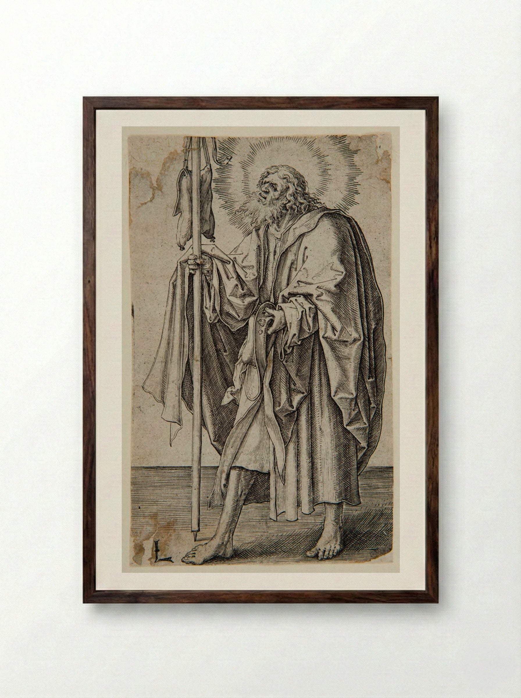 Saint James the Greater - Lucas van Leyden - Framed Print Dark Wood