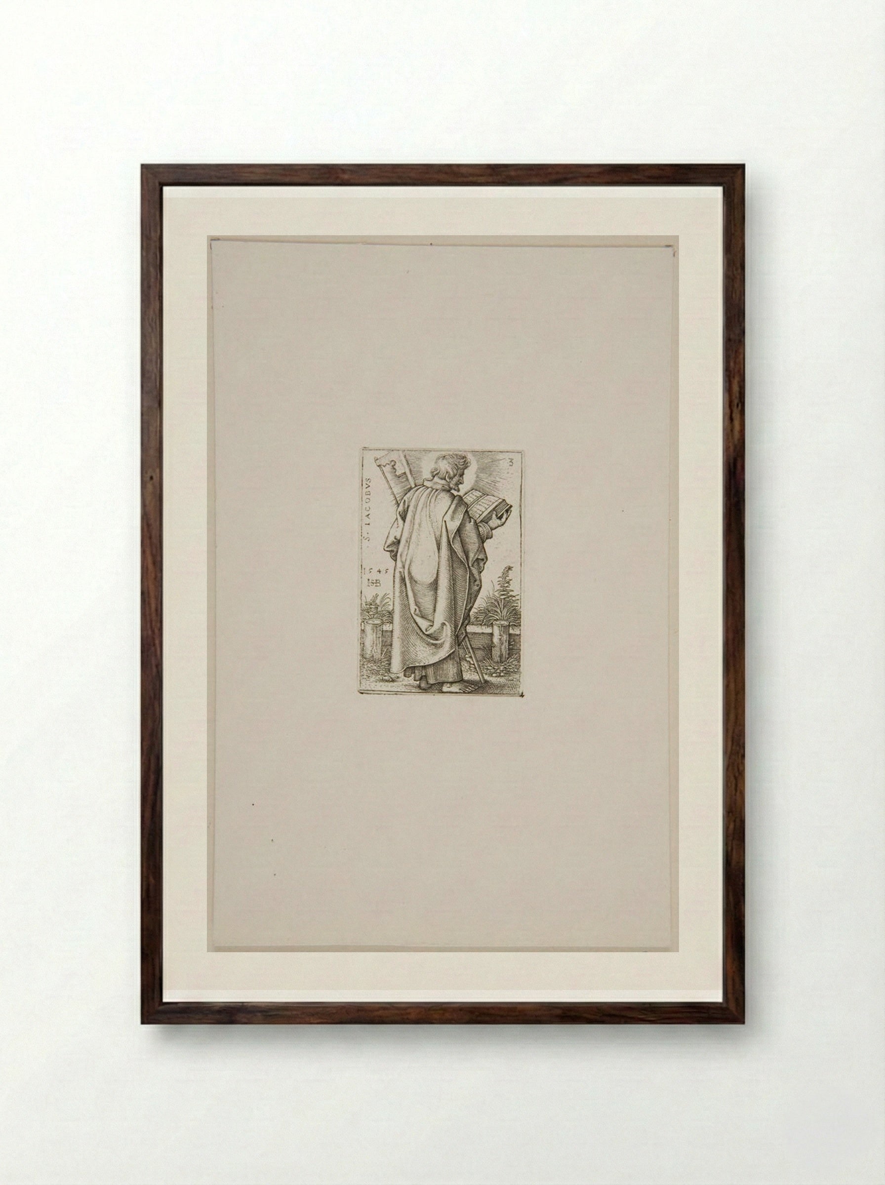 Saint James the Lesser - Sebald Beham - Framed Print Dark Wood