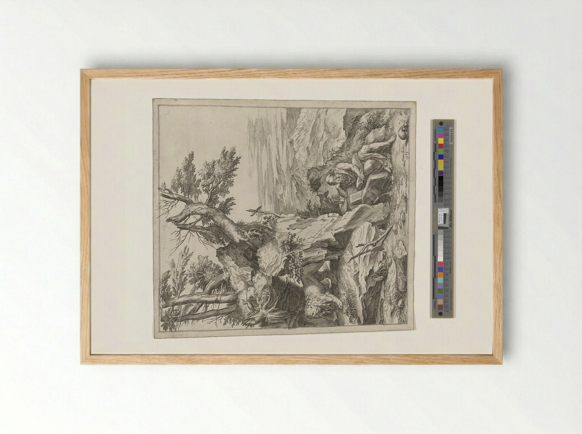 Saint Jerome Reading in the Desert - Cornelis Cort - Framed Print Wood