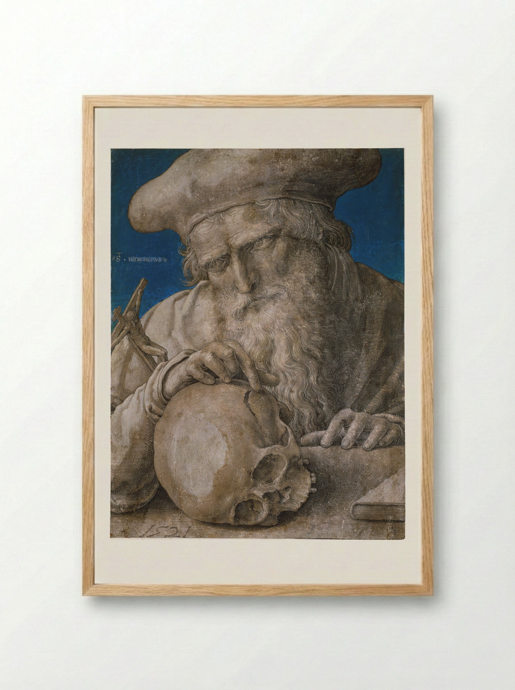 Saint Jerome in His Study - Lucas van Leyden - Framed Print Wood