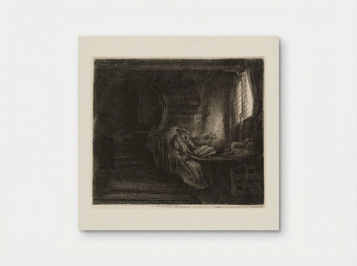 Saint Jerome in a Dark Chamber - Rembrandt Harmensz. van Rijn - Poster
