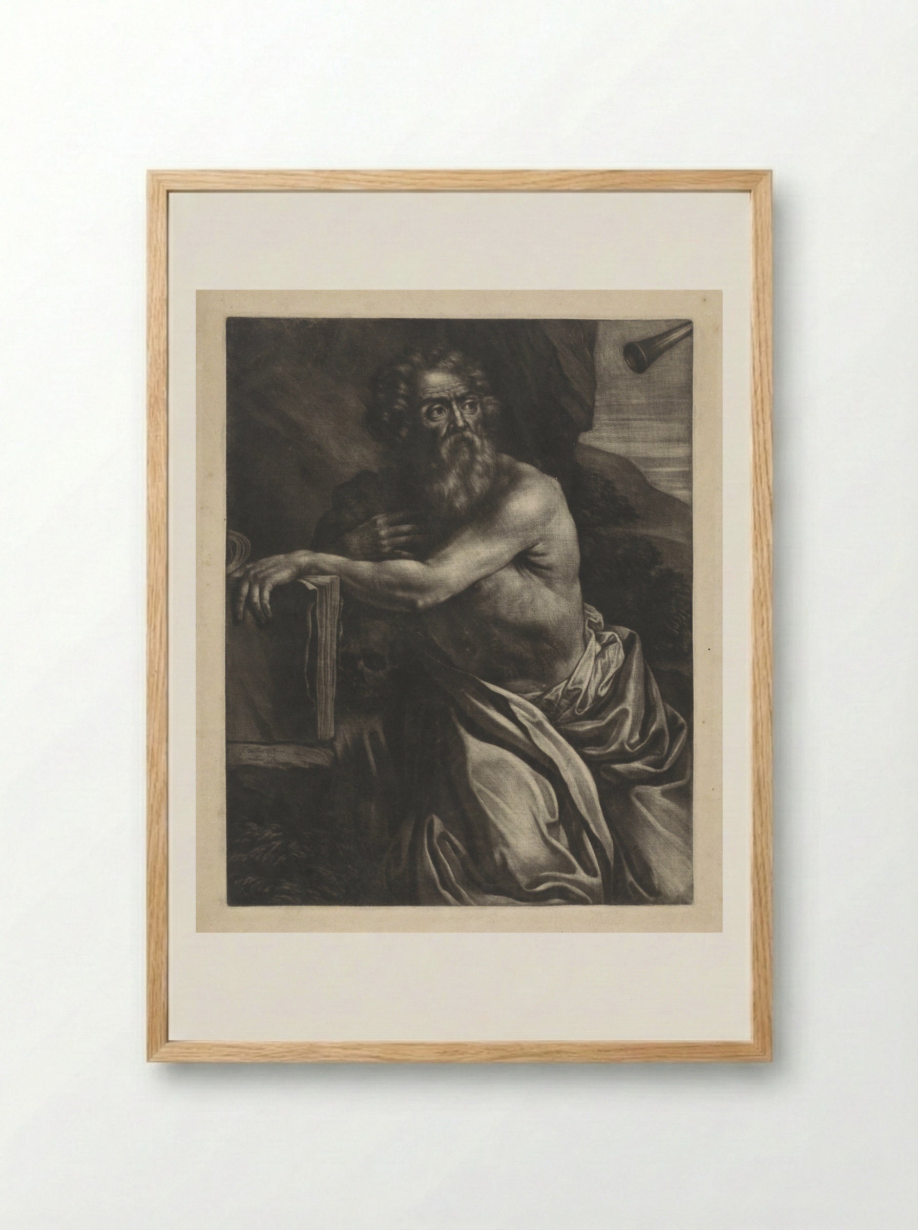 Saint Jerome in the Wilderness - Wallerant Vaillant - Framed Print Wood