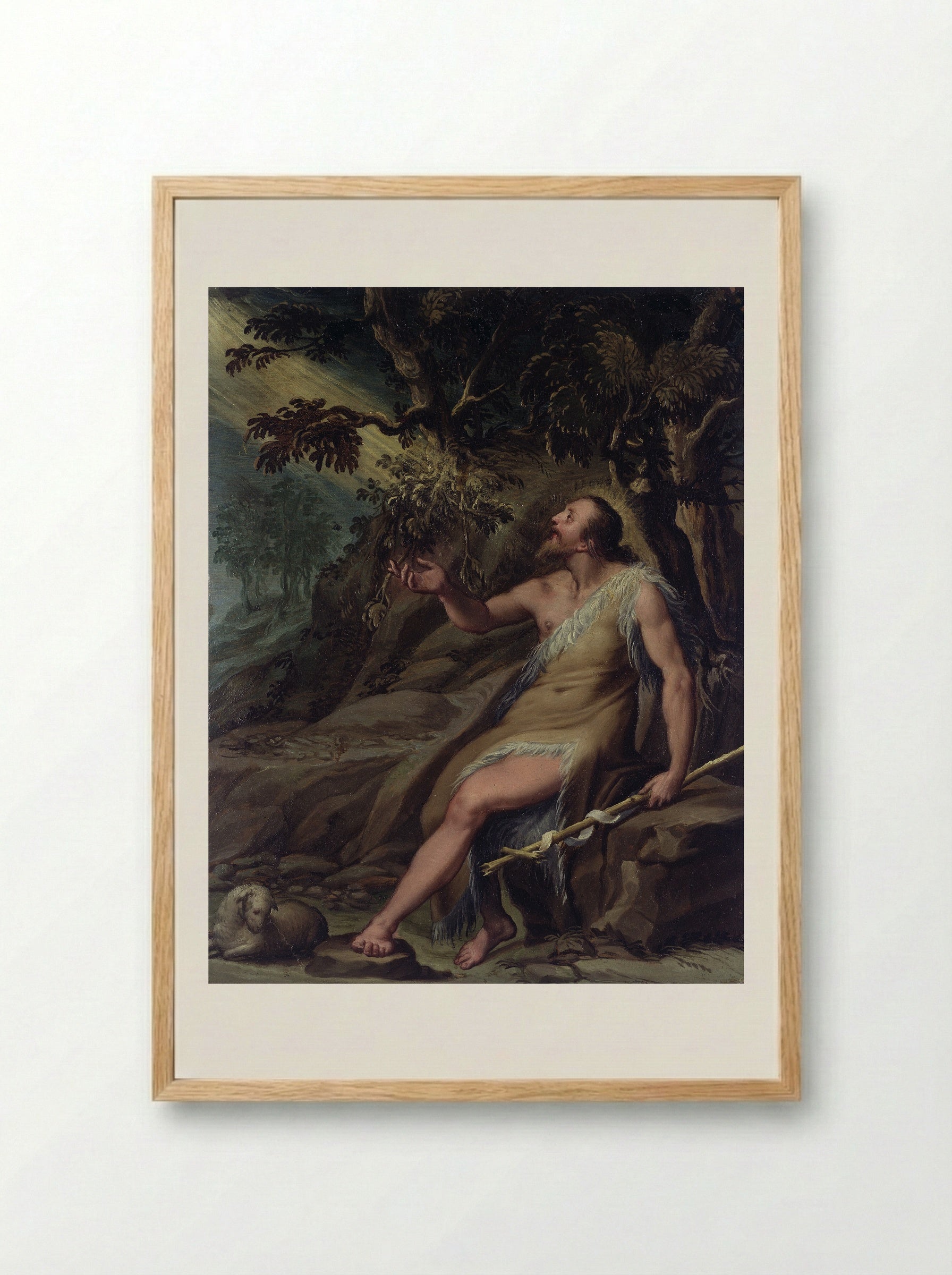 Saint Jerome in the Wilderness - Denys Calvaert - Framed Print Wood
