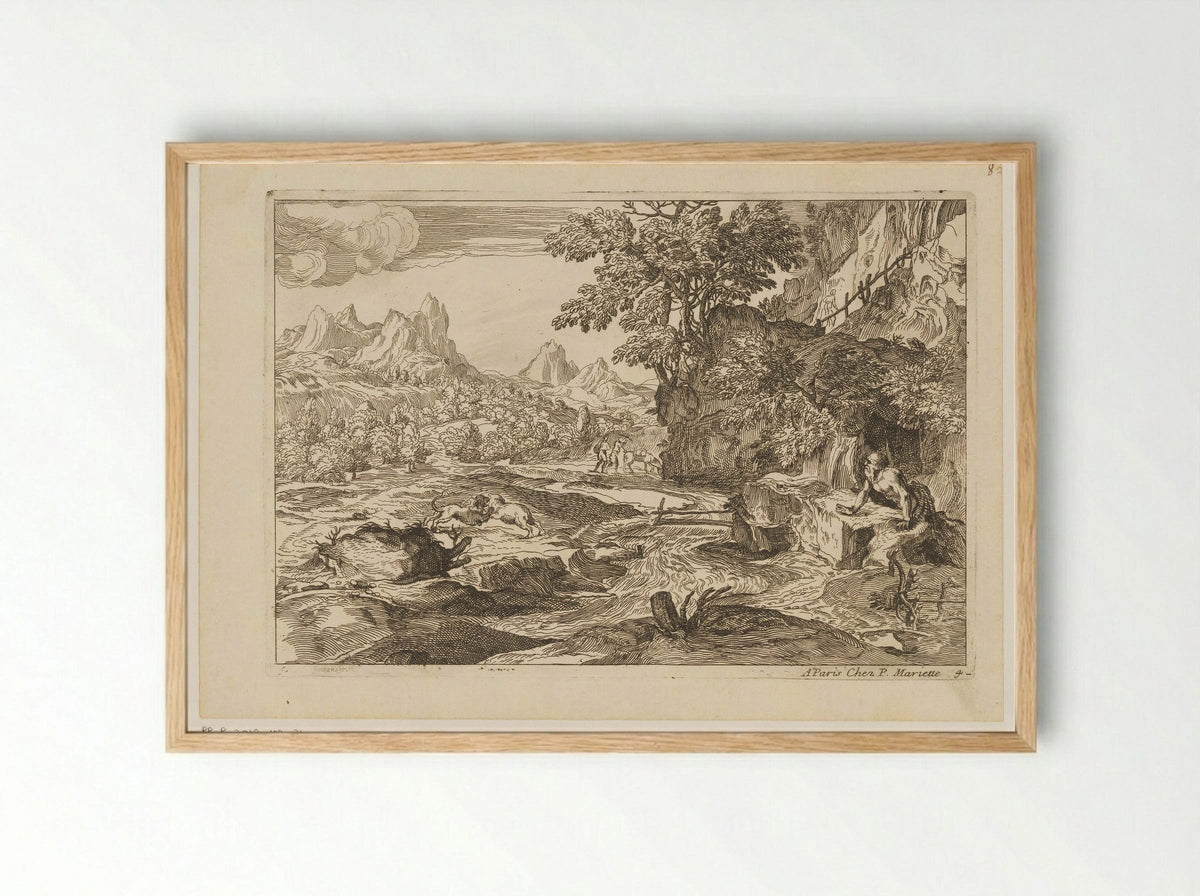 Saint Jerome in the Wilderness - Tiziano Vecelli - Framed Print Wood