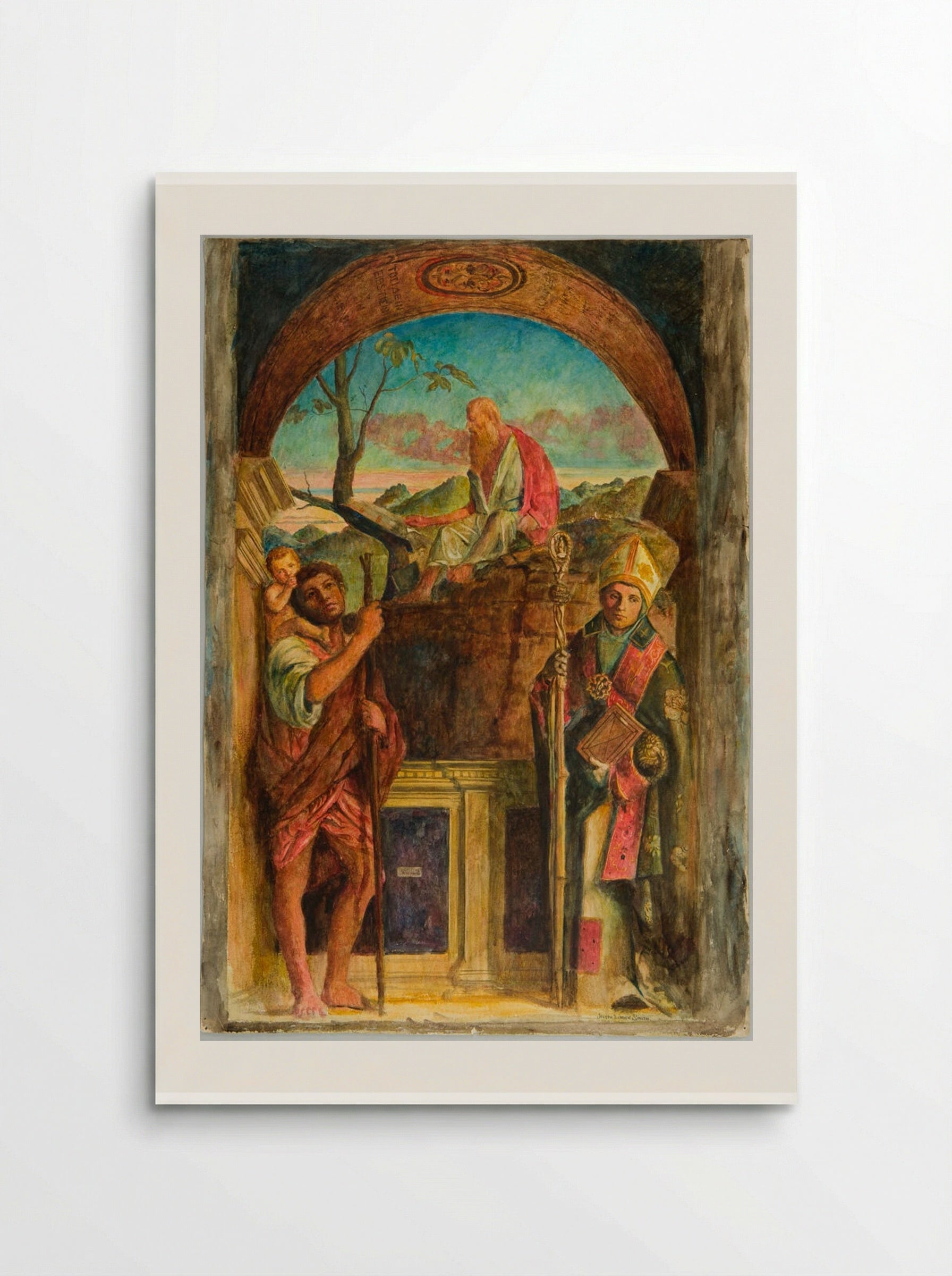 Saint Jerome, with Saints Christopher and Louis of Toulouse, after Bellini - Joseph Lindon Smith - Poster