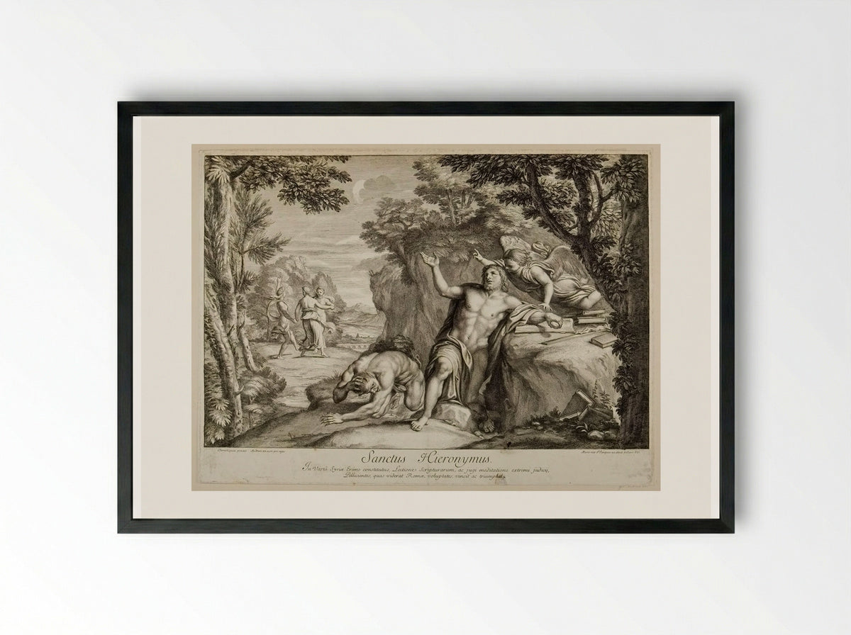Saint Jerome - Gérard Audran - Framed Print Black