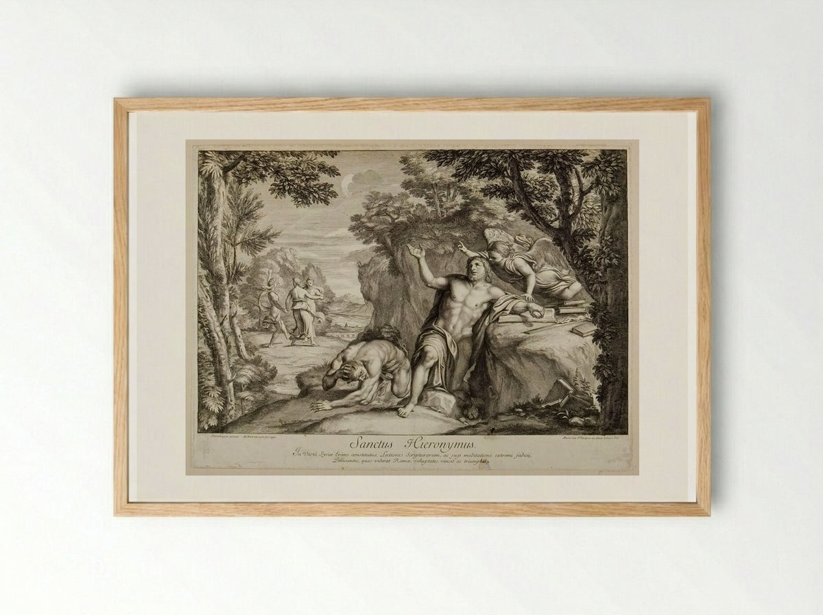 Saint Jerome - Gérard Audran - Framed Print Wood