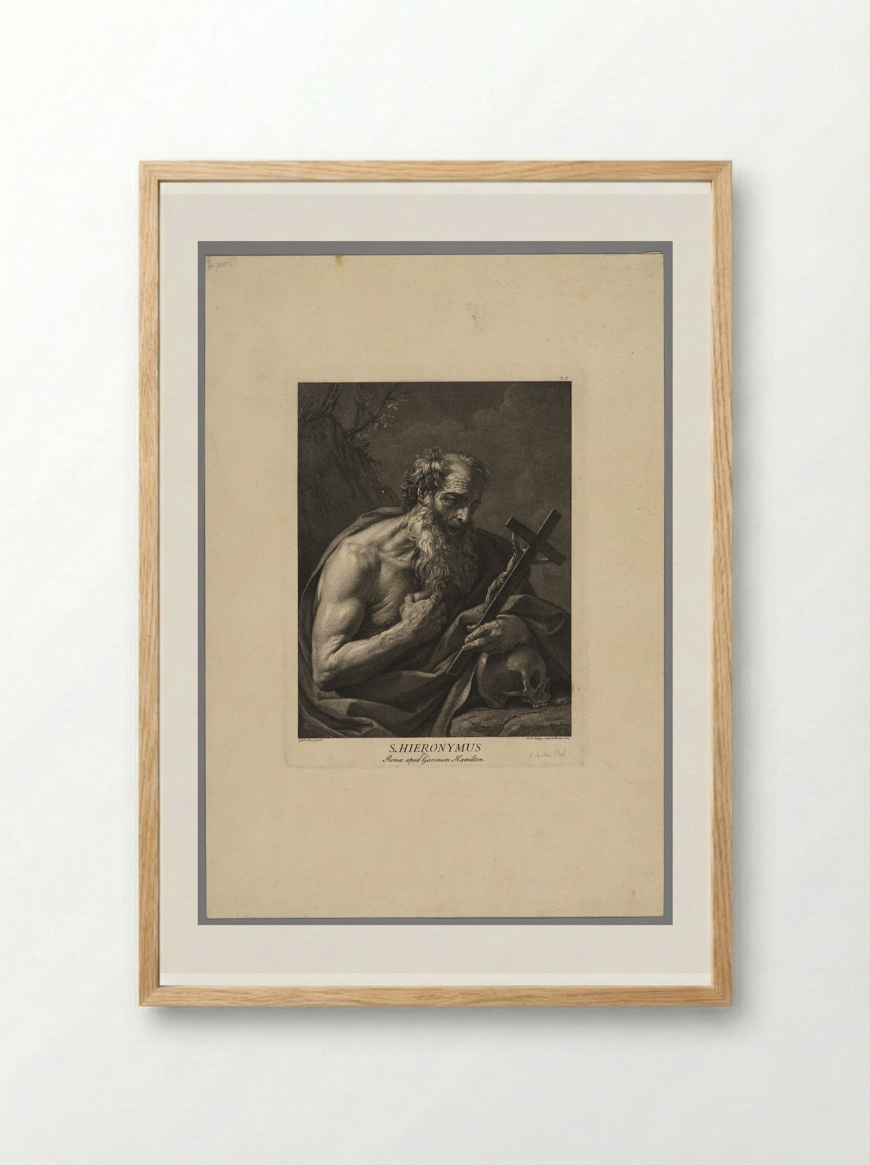 Saint Jerome - Domenico Cunego - Framed Print Wood