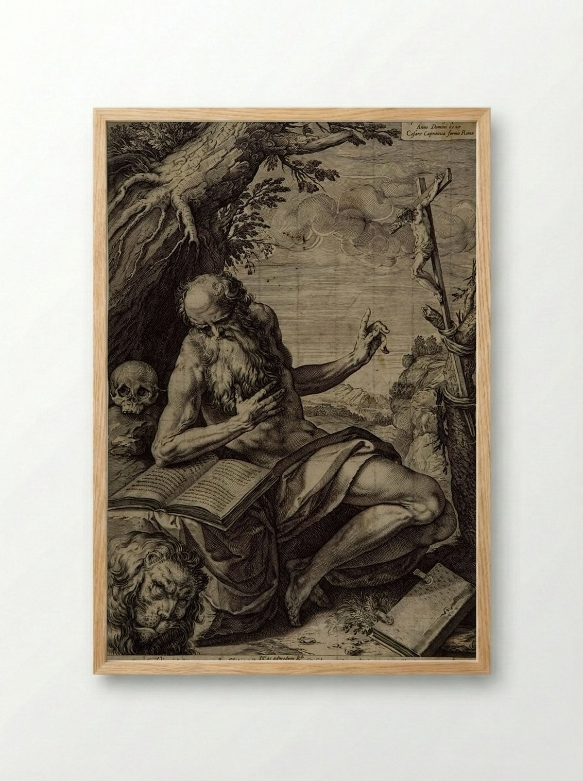 Saint Jerome - Raffaello Guidi - Framed Print Wood
