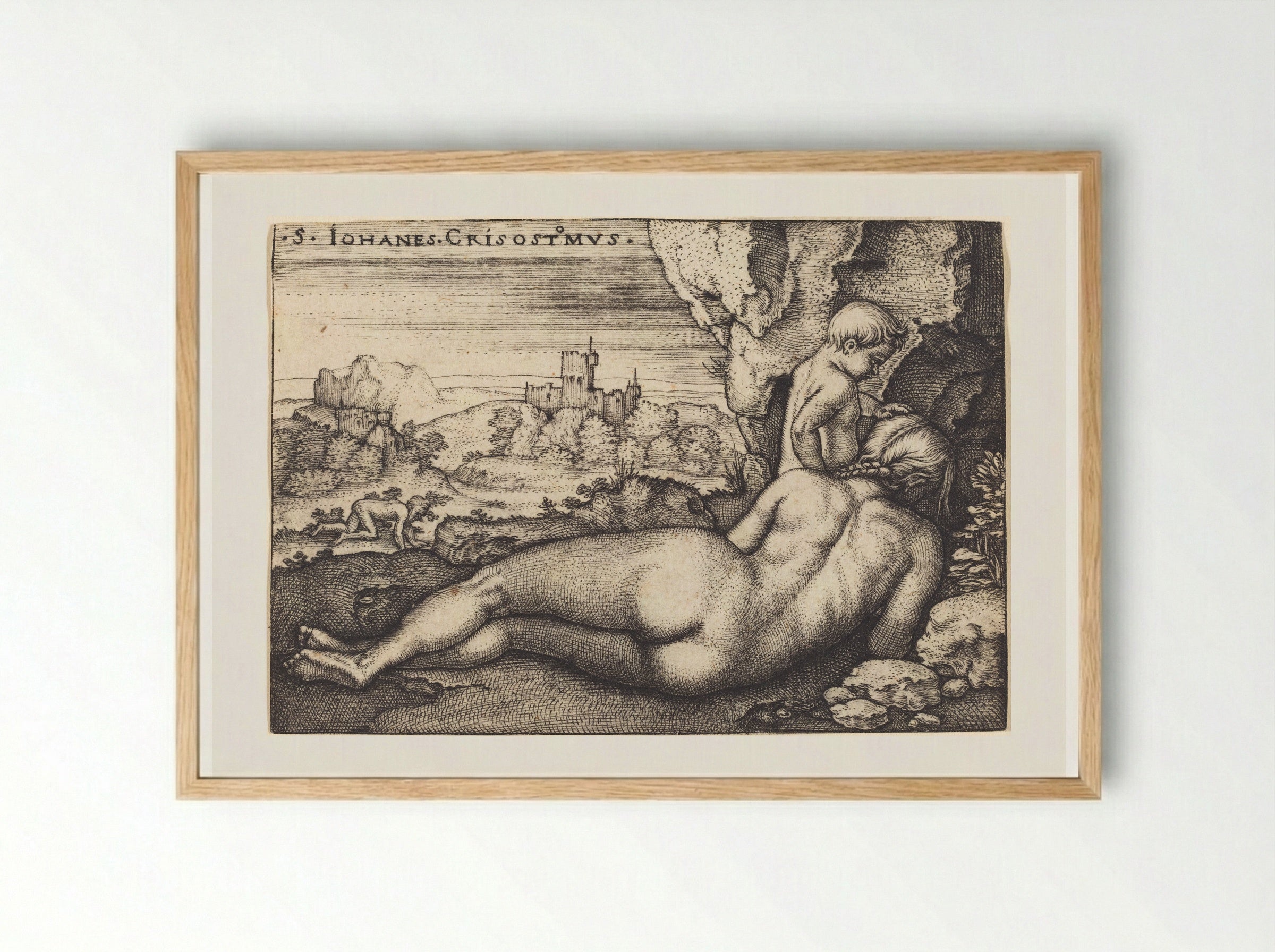 Saint John Chrysostom - Sebald Beham - Framed Print Wood