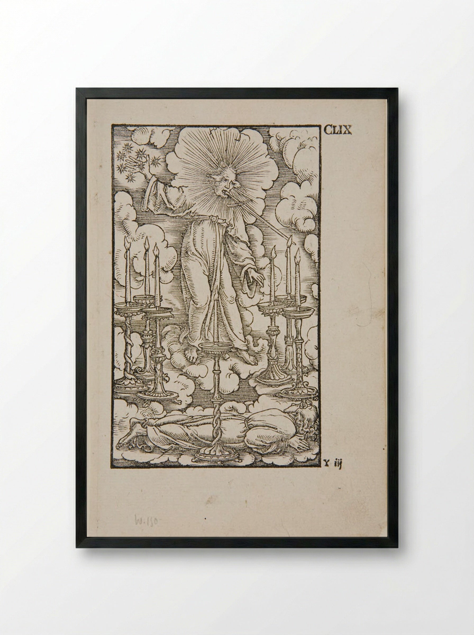Saint John beholding the seven golden candlesticks - Hans Holbein the Younger - Framed Print Black