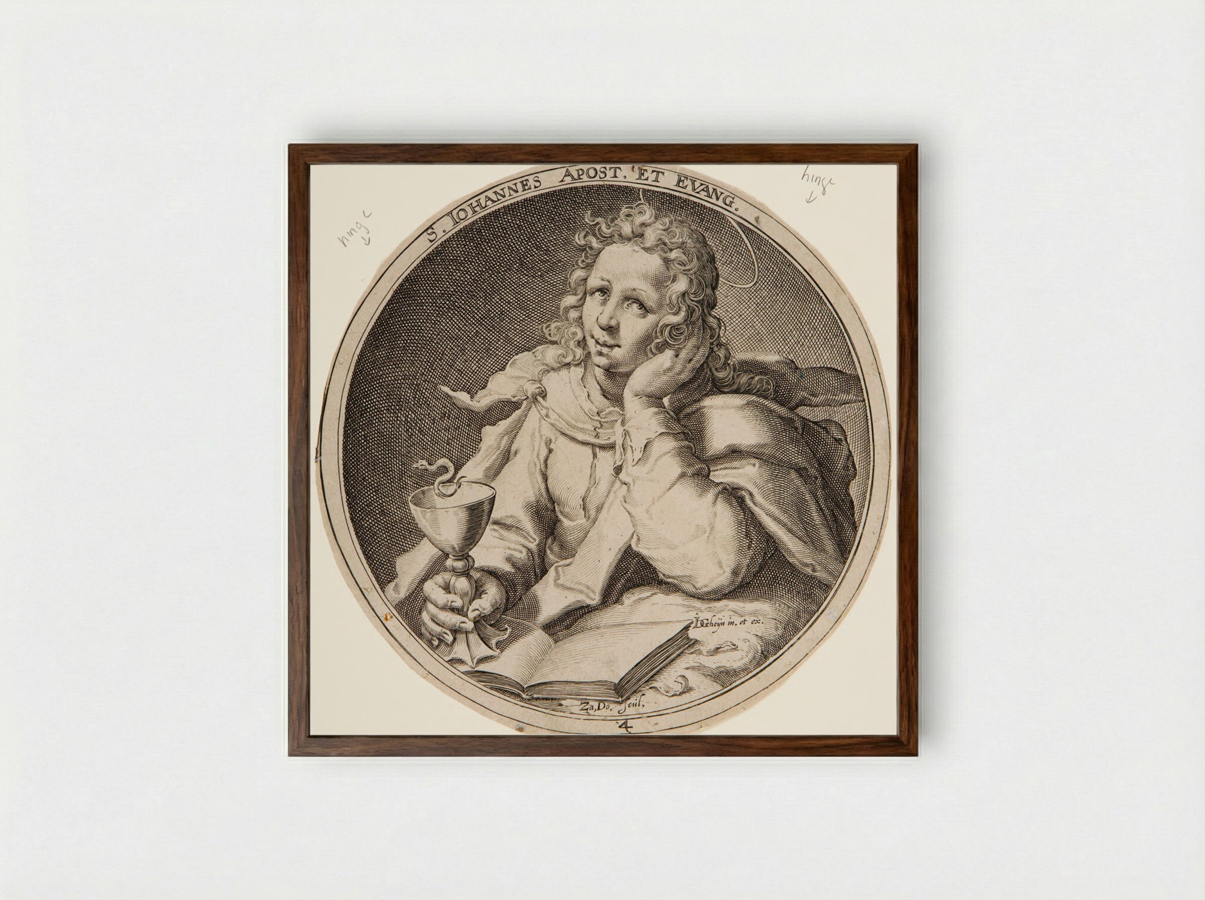 Saint John the Apostle and Evangelist - Zacharias Dolendo - Framed Print Dark Wood