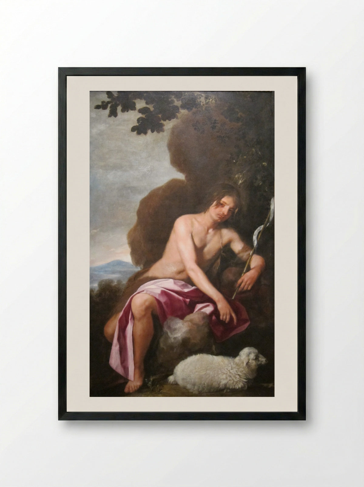 Saint John the Baptist - Alonso Cano - Framed Print Black
