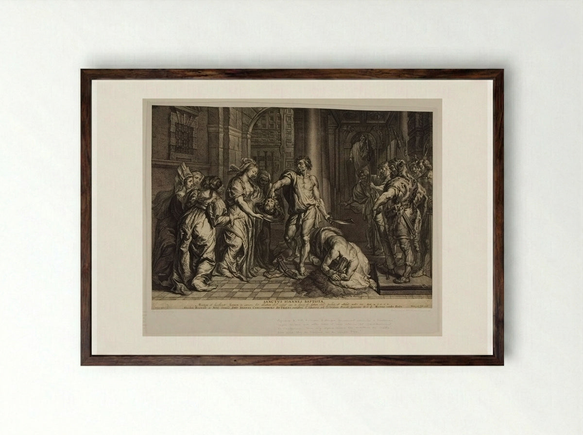Saint John the Baptist - Lucas Vorsterman I - Framed Print Dark Wood