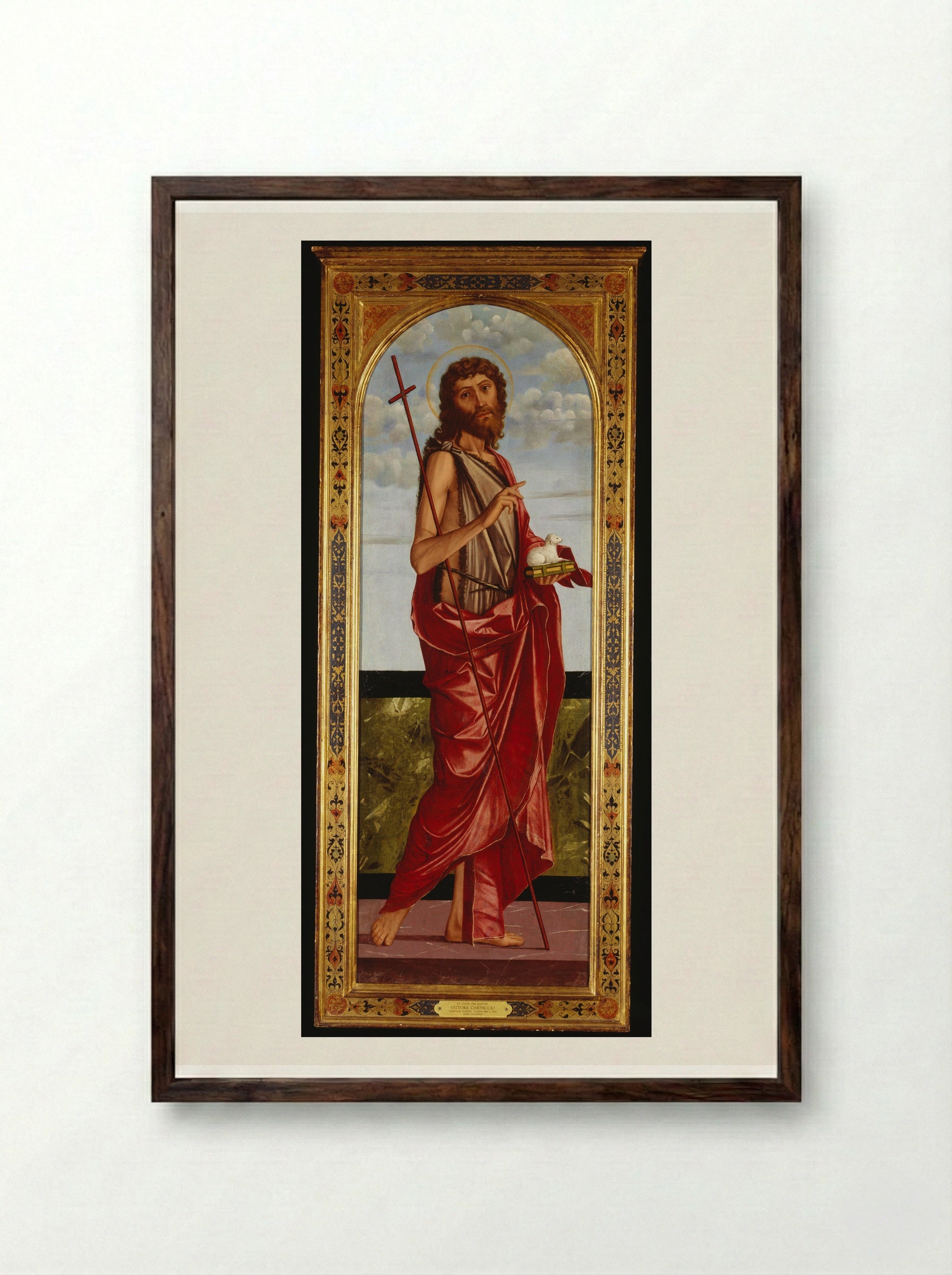 Saint John the Baptist - Vittore Carpaccio - Framed Print Dark Wood
