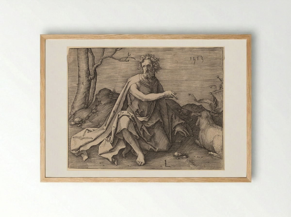 Saint John the Baptist - Lucas van Leyden - Framed Print Wood