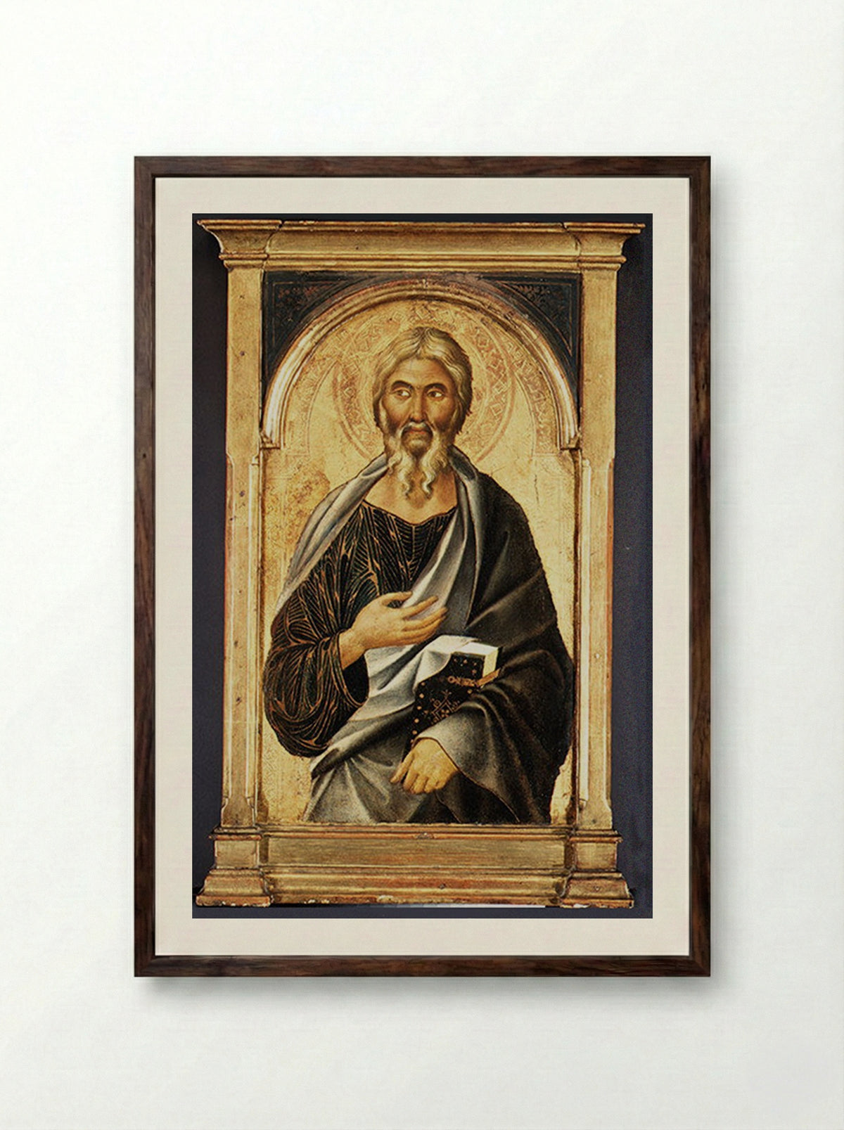 Saint John the Evangelist - Segna di Buonaventura - Framed Print Dark Wood