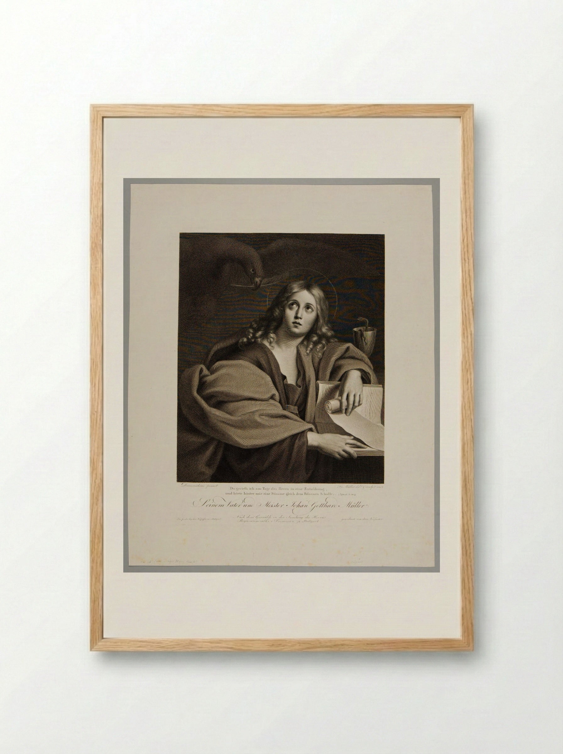 Saint John the Evangelist - Johann Friedrich Wilhelm Müller - Framed Print Wood