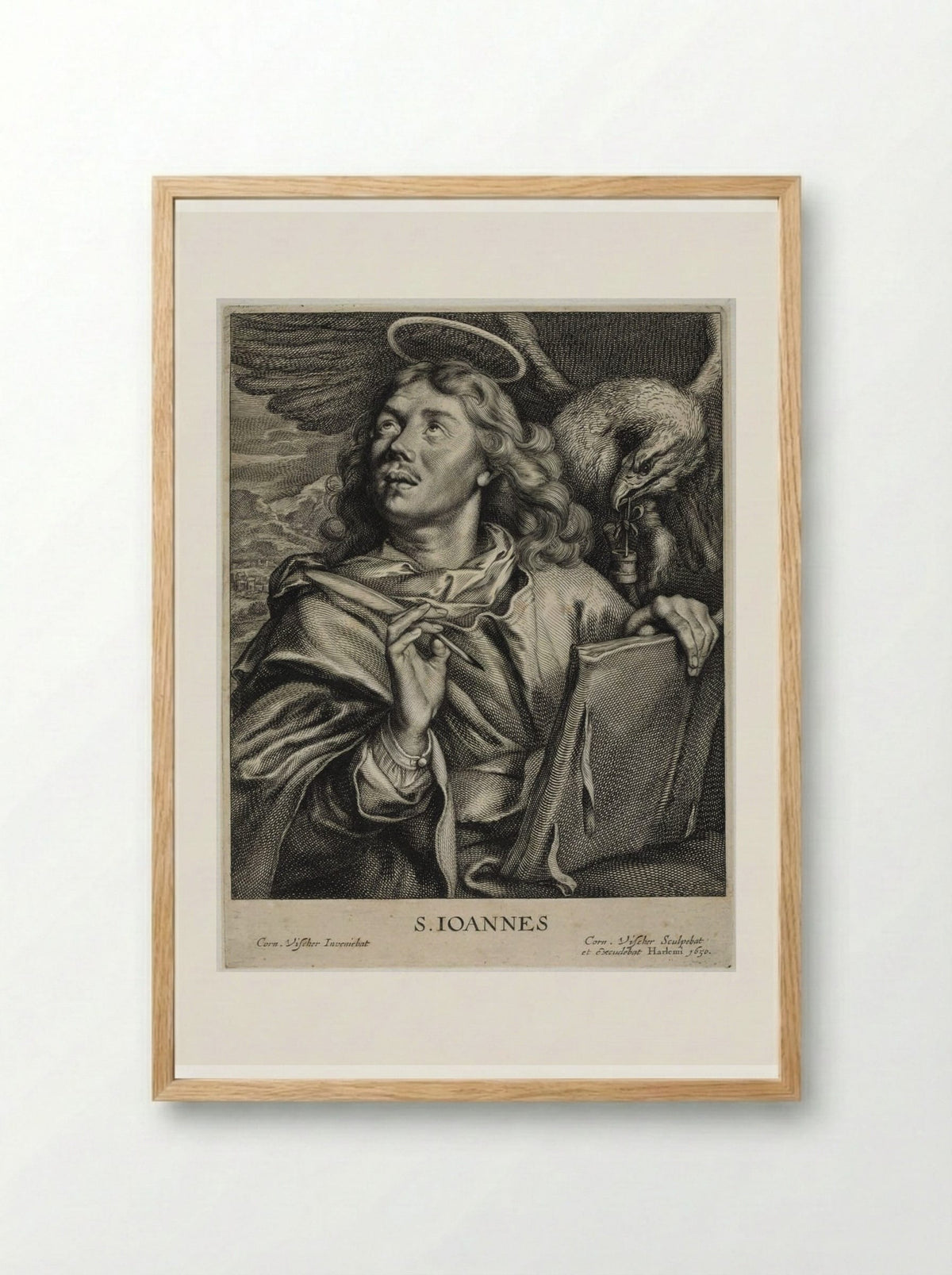 Saint John - Cornelis Visscher - Framed Print Wood