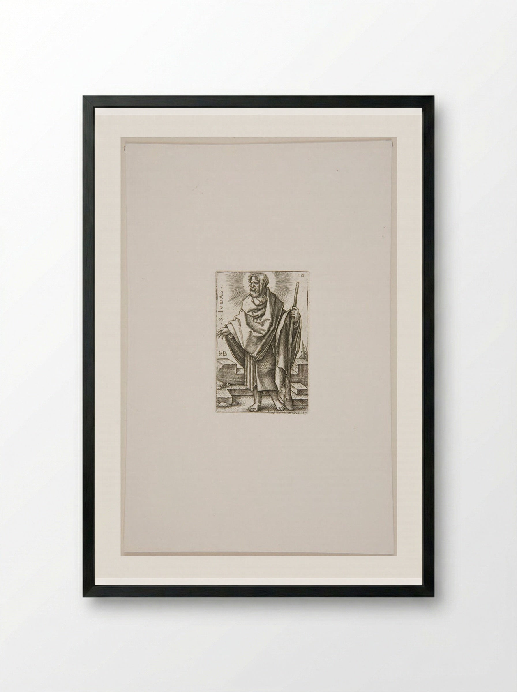 Saint Judas Thaddeus - Sebald Beham - Framed Print Black