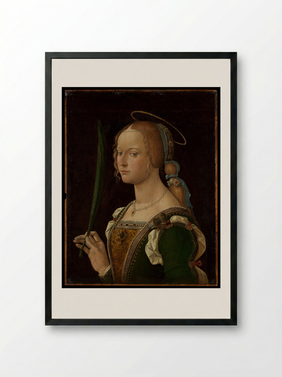 Saint Justina of Padua - Bartolomeo Montagna - Framed Print Black