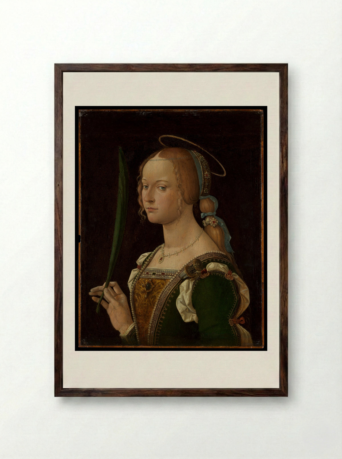 Saint Justina of Padua - Bartolomeo Montagna - Framed Print Dark Wood