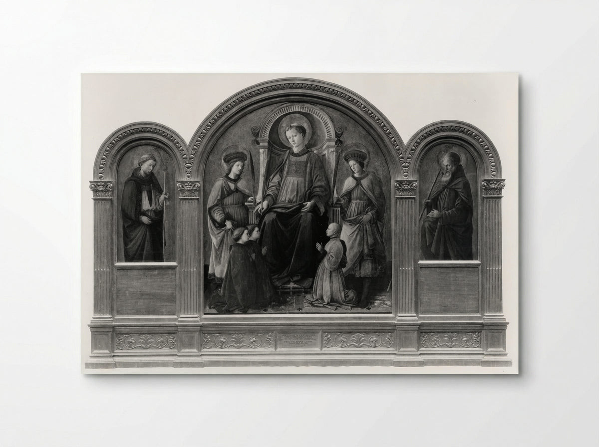 Saint Lawrence Enthroned with Saints and Donors - Fra Filippo Lippi - Poster
