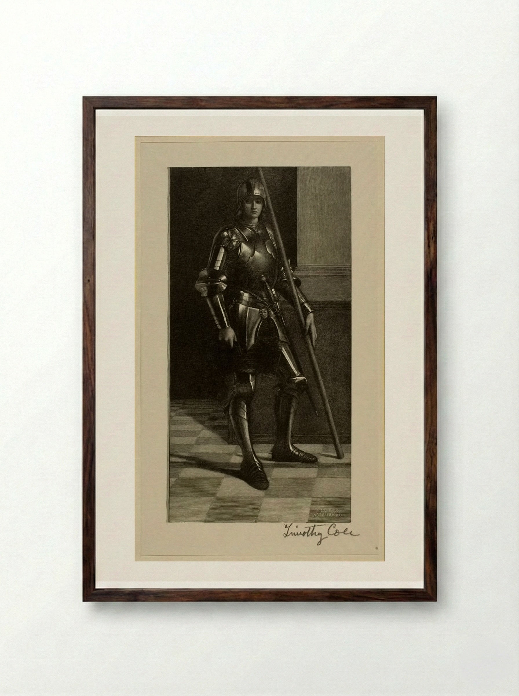 Saint Liberalis - Timothy Cole - Framed Print Dark Wood
