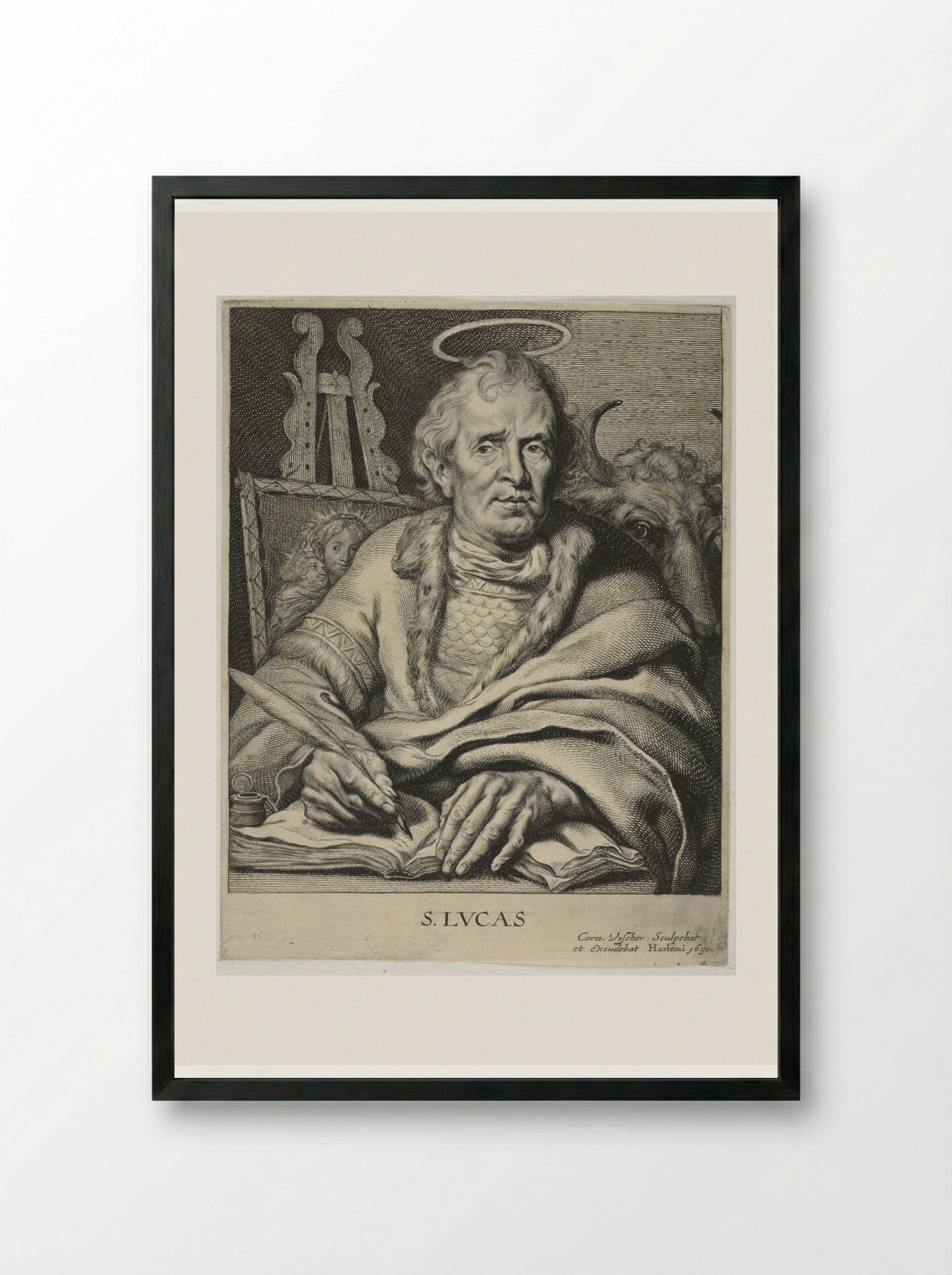 Saint Luke - Cornelis Visscher - Framed Print Black