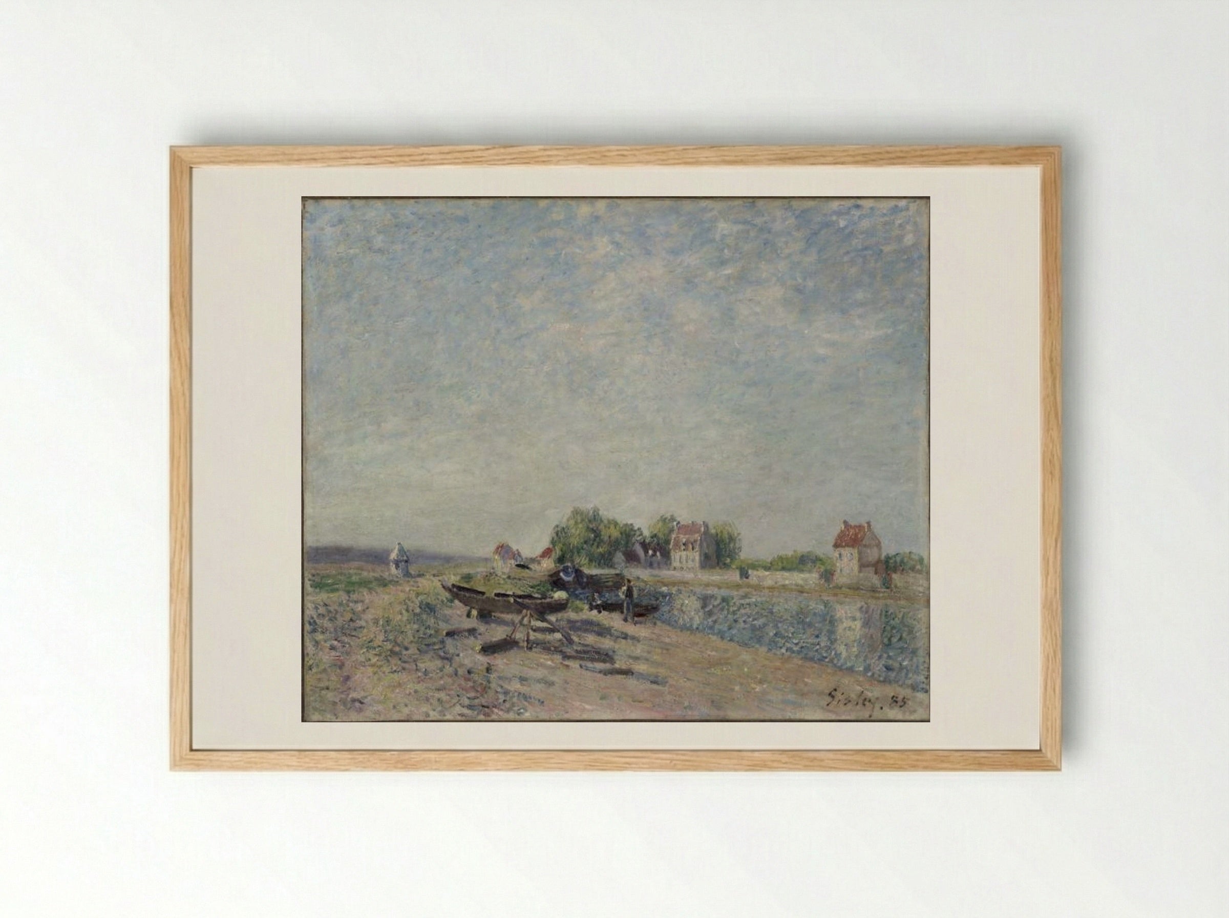Saint-Mammès, Loing Canal - Alfred Sisley - Framed Print Wood