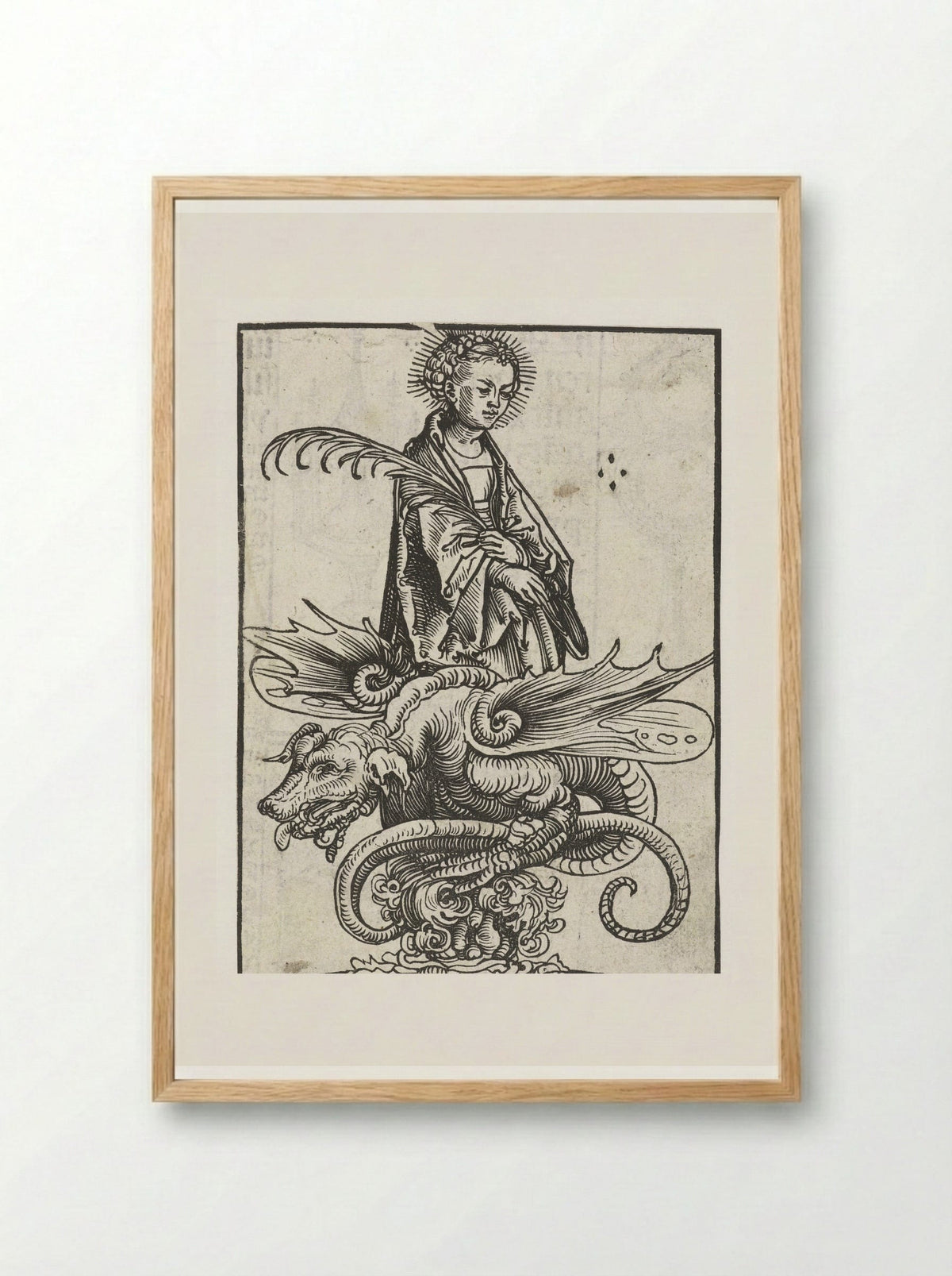 Saint Margaret and the Dragon - Lucas Cranach the Elder - Framed Print Wood