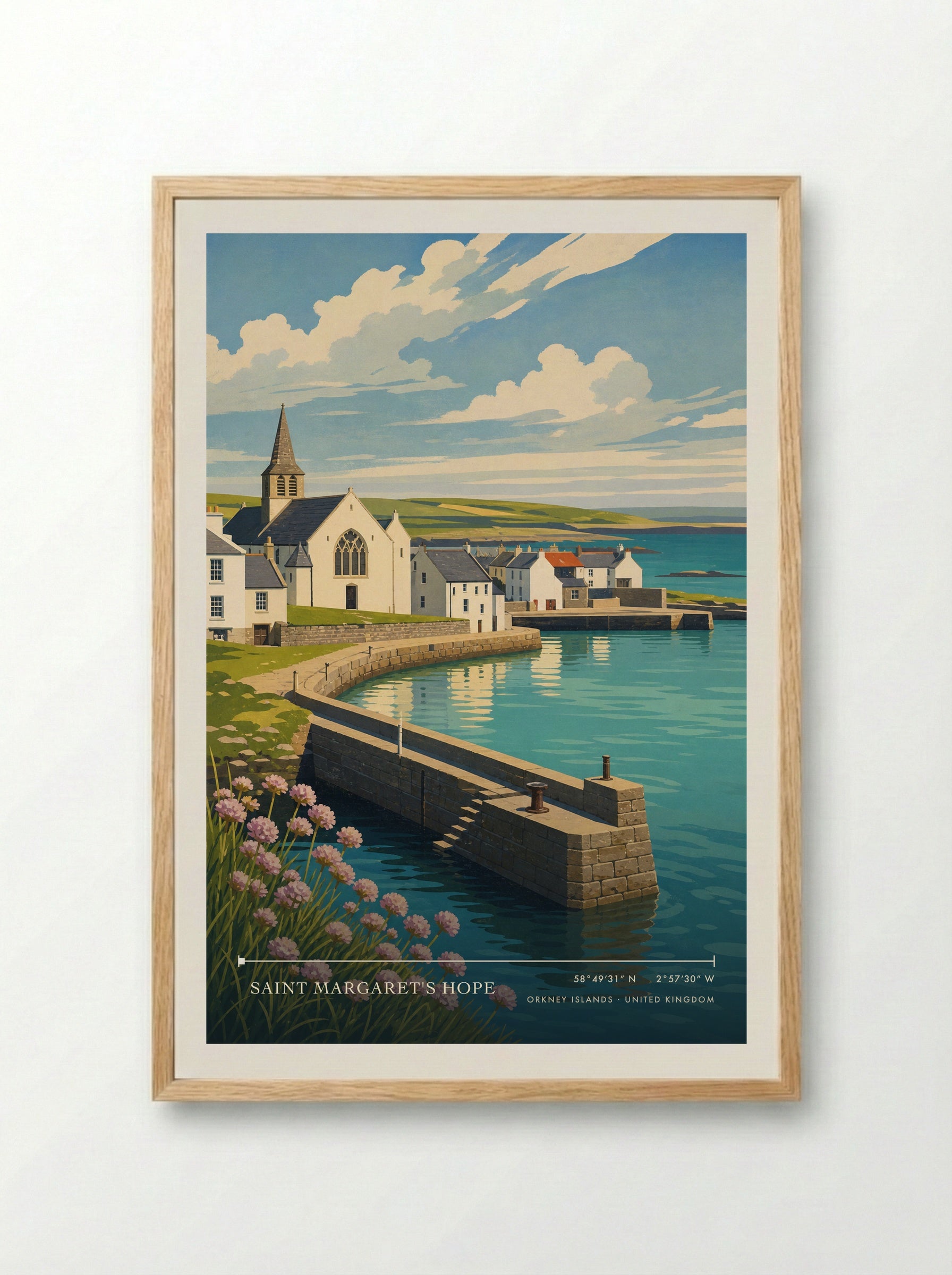 Saint Margaret's Hope Orkney Islands United Kingdom Travel Poster - Framed Print Wood