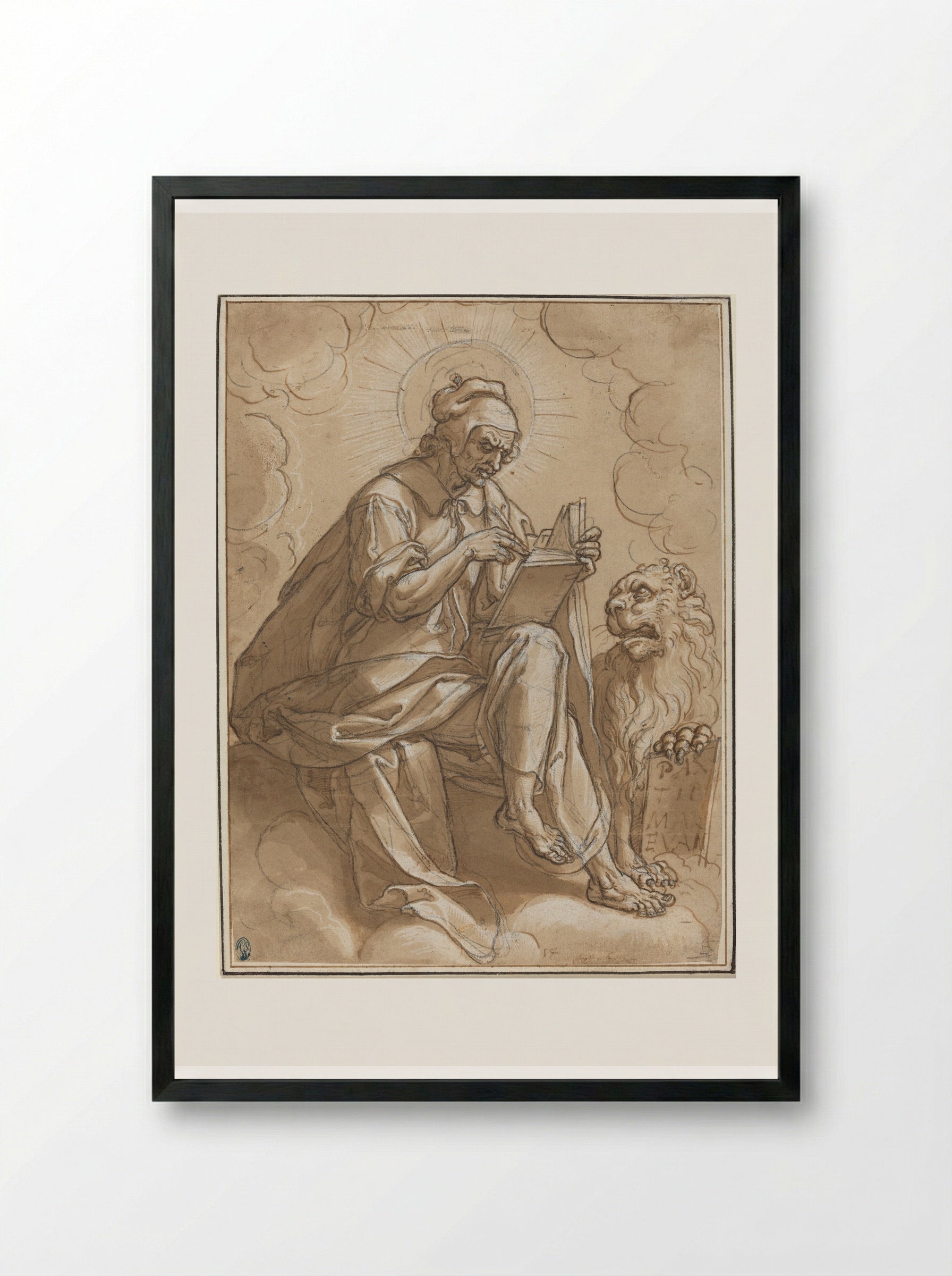 Saint Mark the Evangelist - Heinrich Aldegrever - Framed Print Black