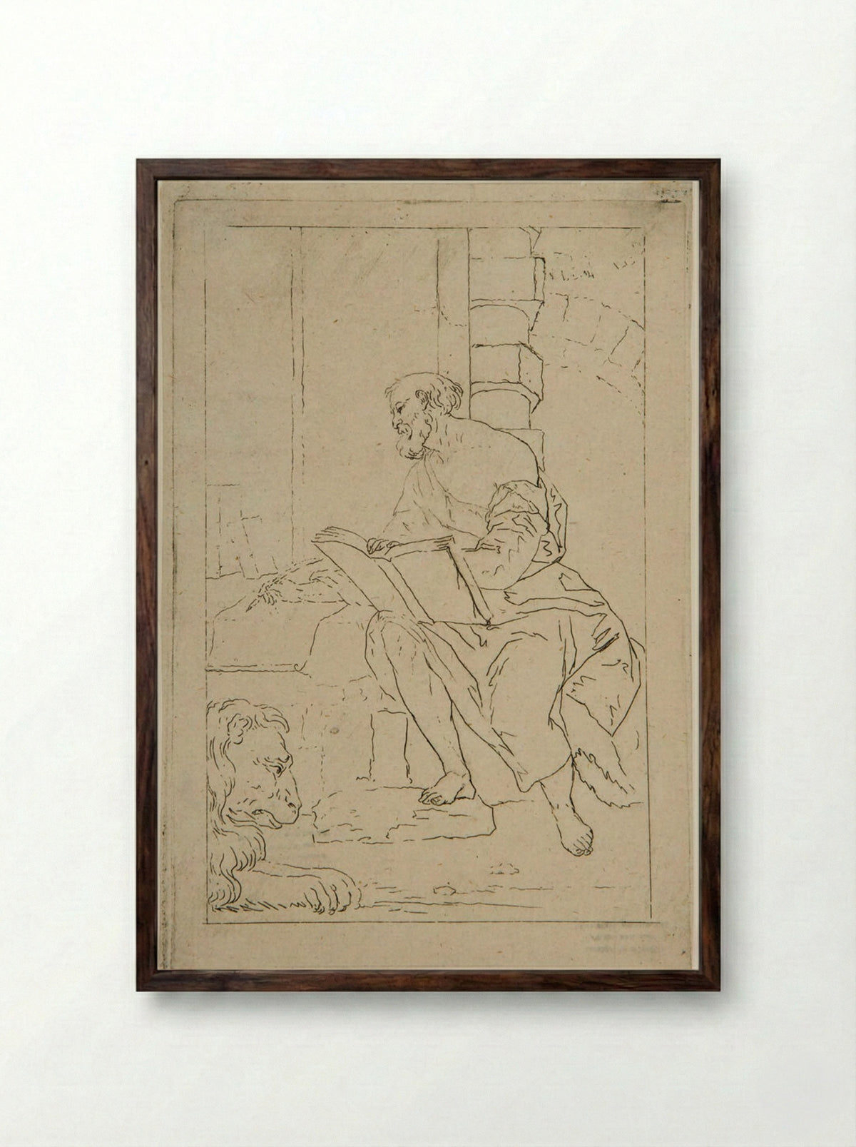 Saint Mark - Johann Balzer - Framed Print Dark Wood