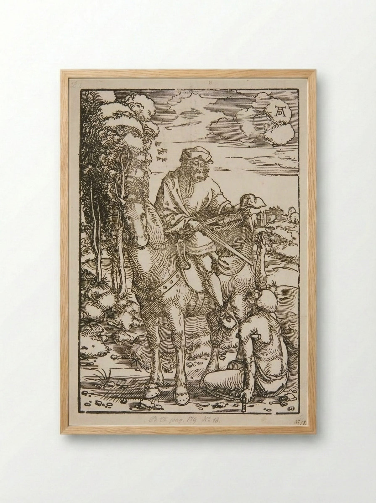Saint Martin and the Beggar - Hans Baldung Grien - Framed Print Wood
