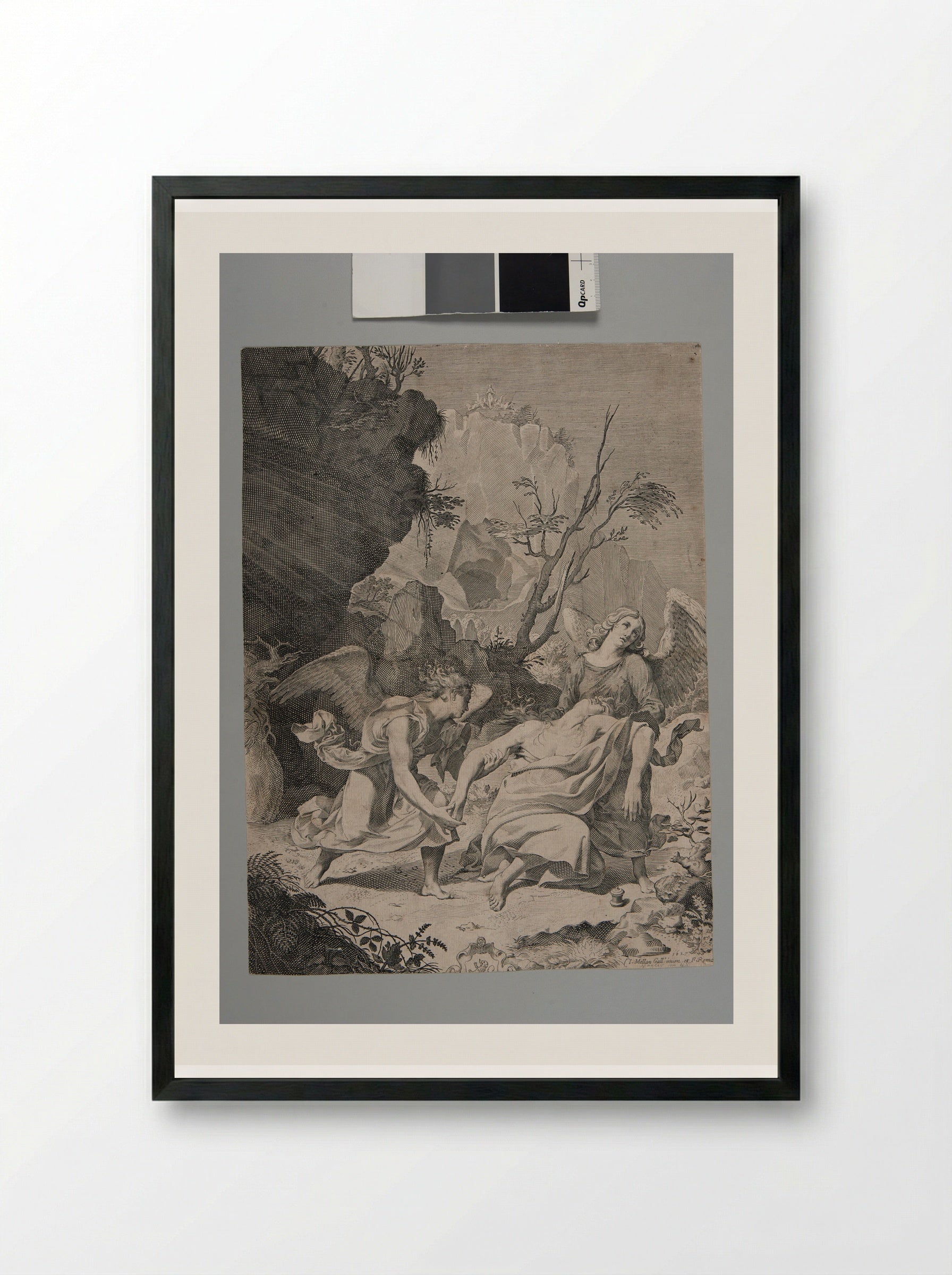 Saint Mary Magdalen Dying - Claude Mellan - Framed Print Black