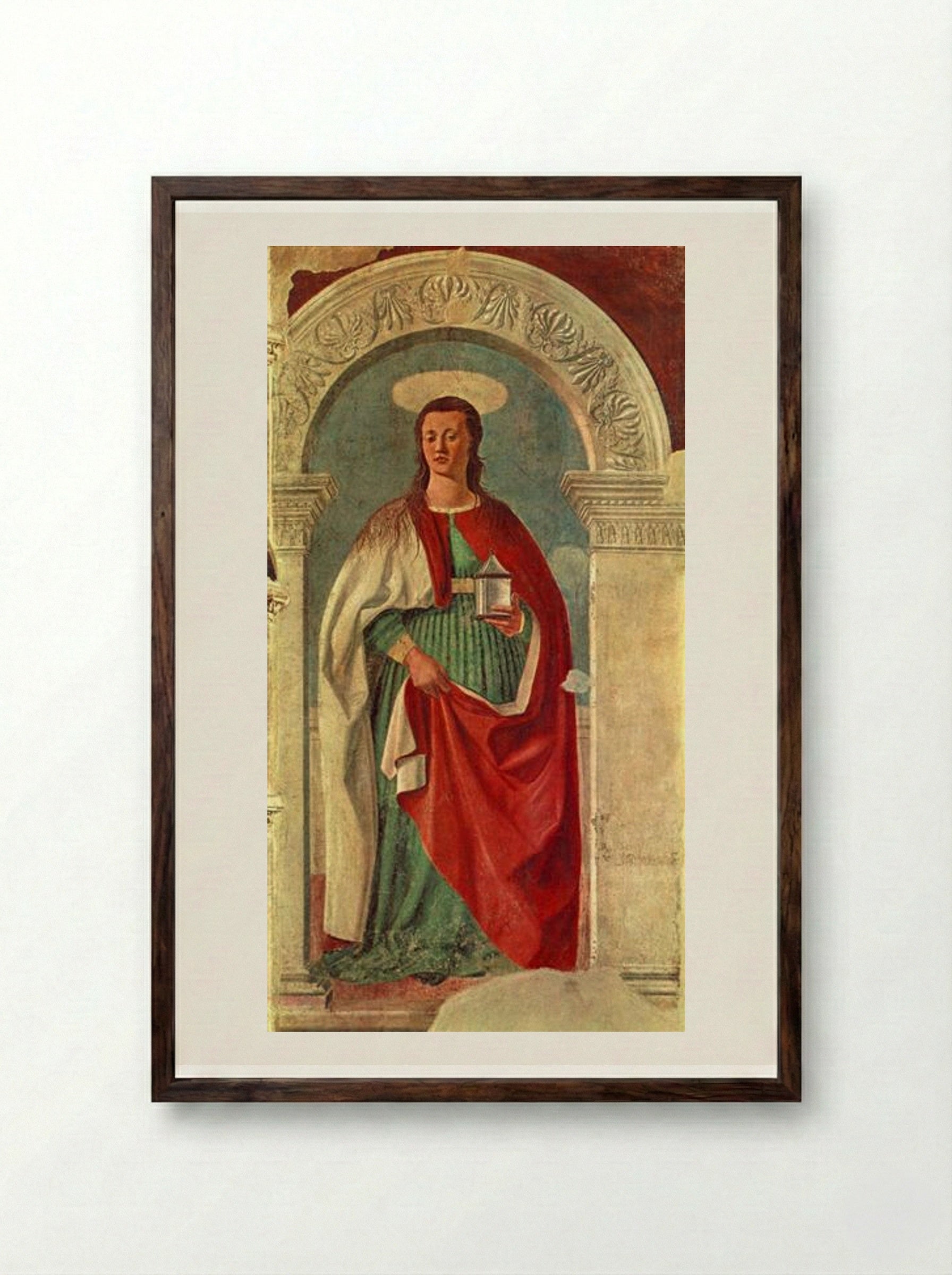 Saint Mary Magdalen - Piero della Francesca - Framed Print Dark Wood