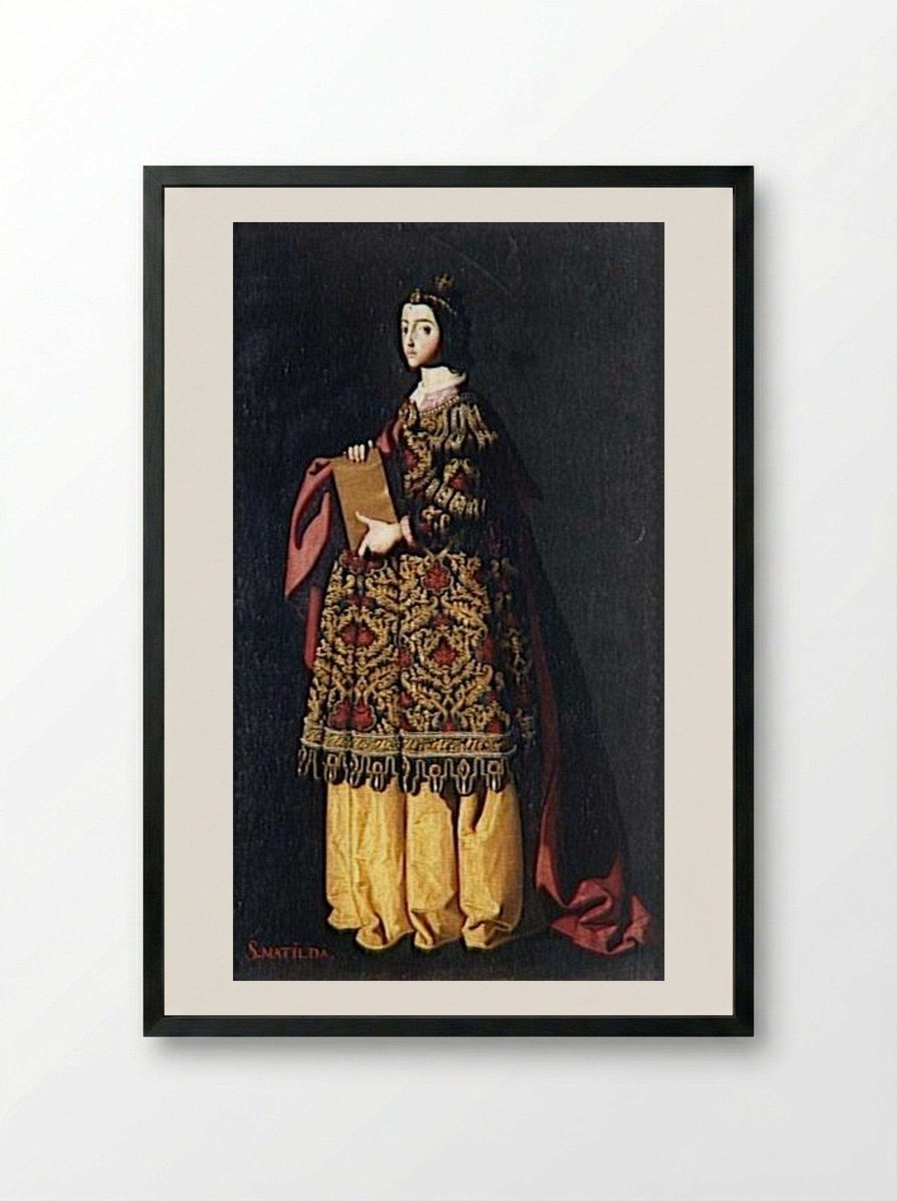 Saint Mathilda - Francisco de Zurbarán - Framed Print Black