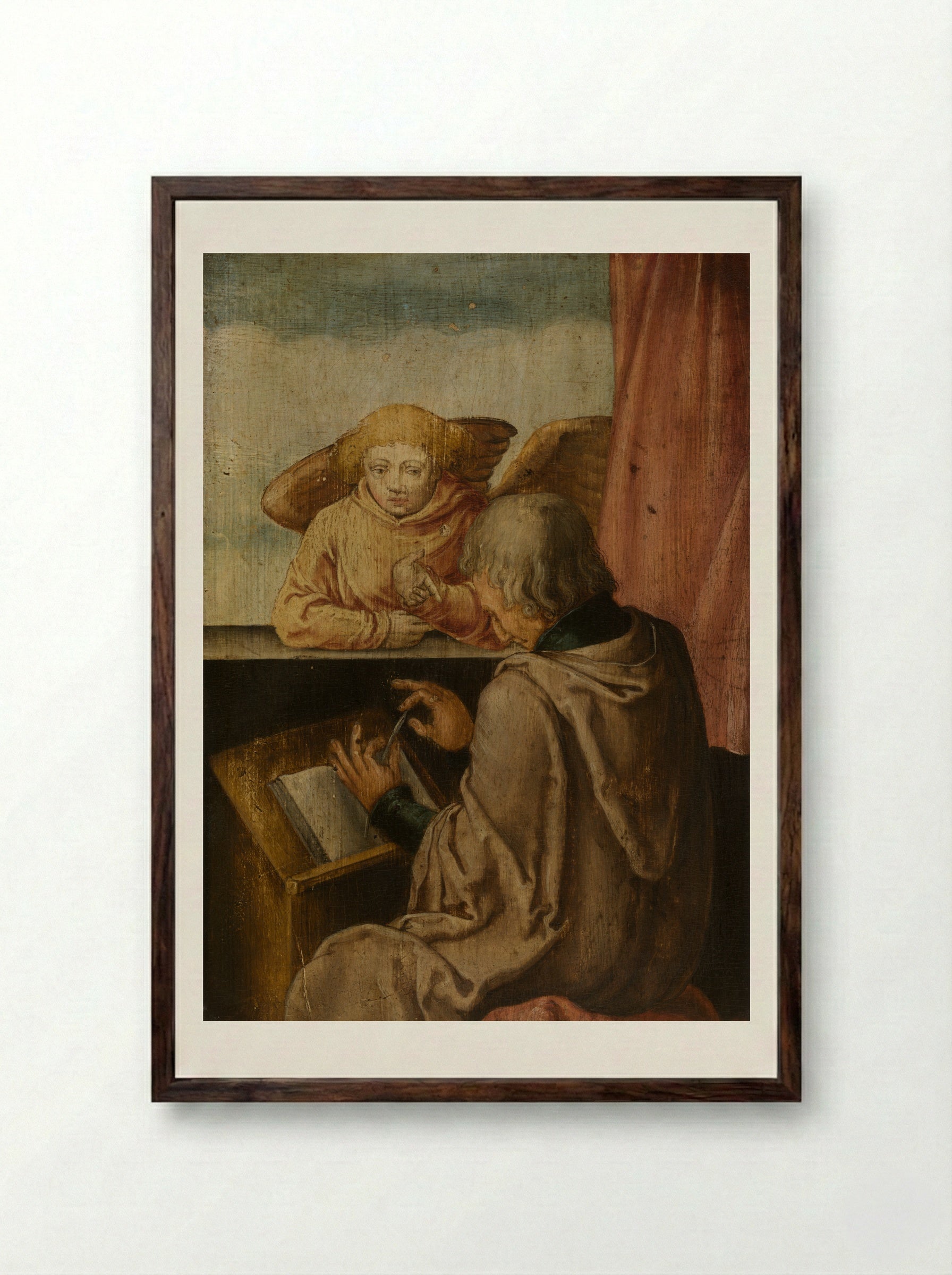Saint Matthew the Evangelist - Lucas van Leyden - Framed Print Dark Wood