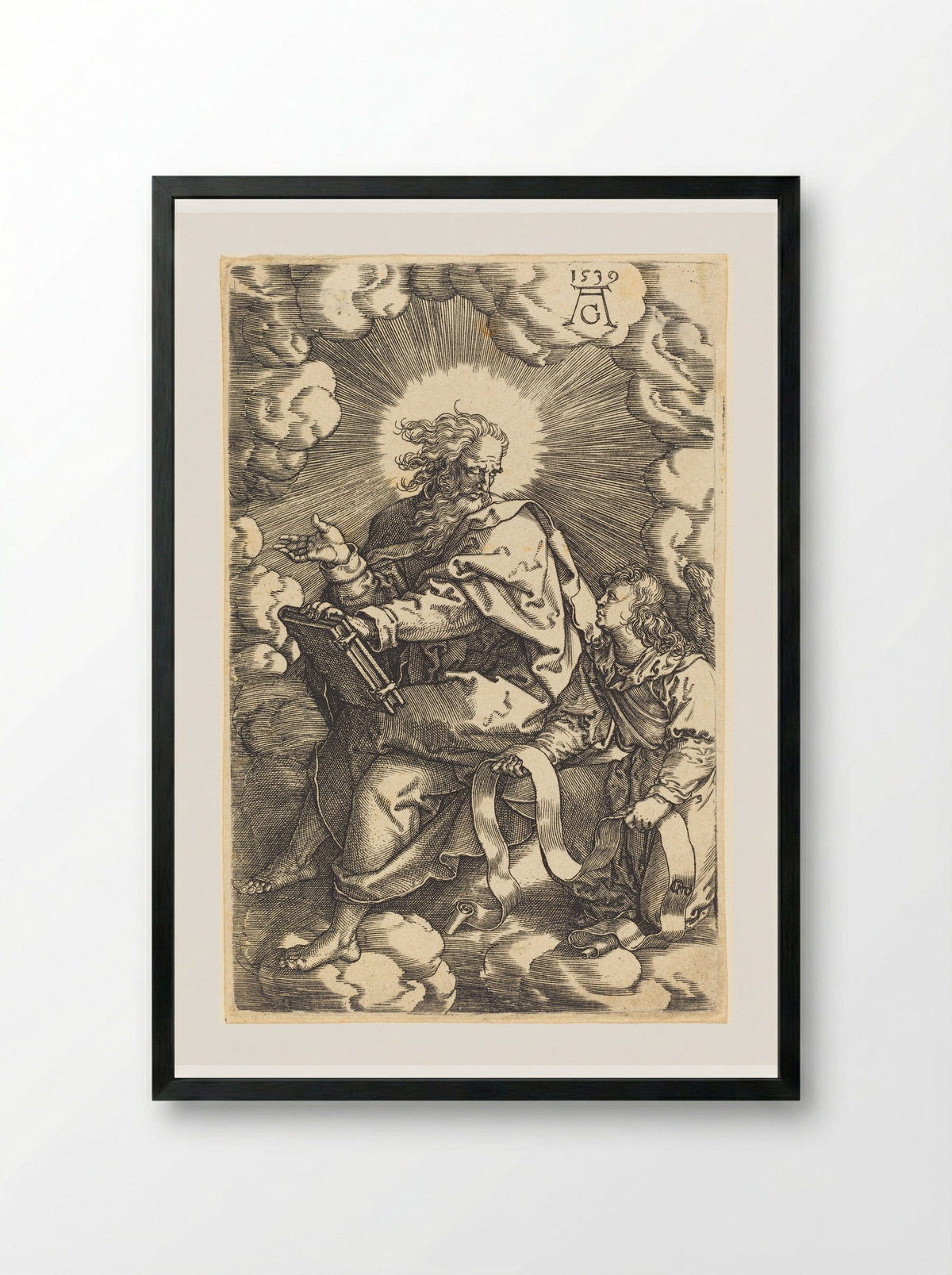 Saint Matthew - Heinrich Aldegrever - Framed Print Black