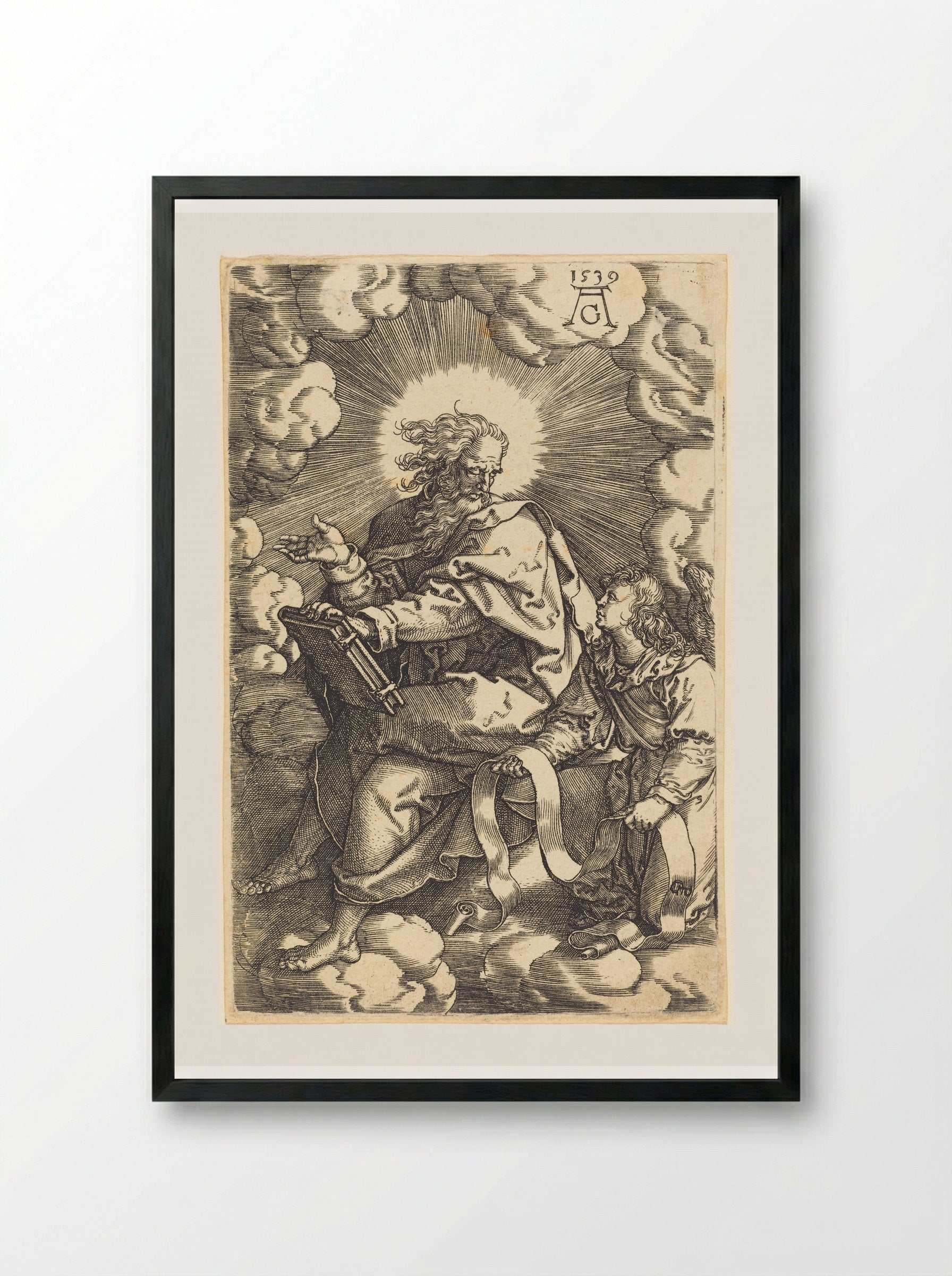 Saint Matthew - Heinrich Aldegrever - Framed Print Black