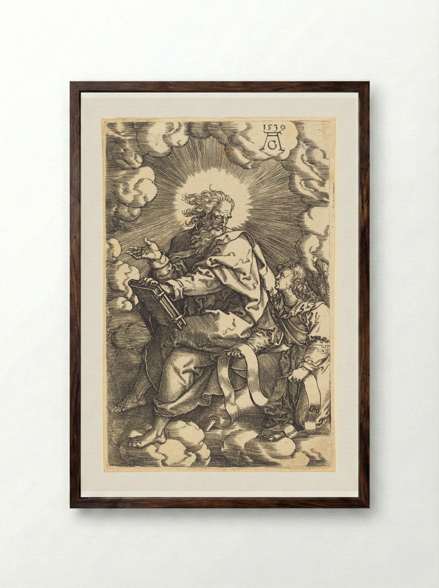 Saint Matthew - Heinrich Aldegrever - Framed Print Dark Wood