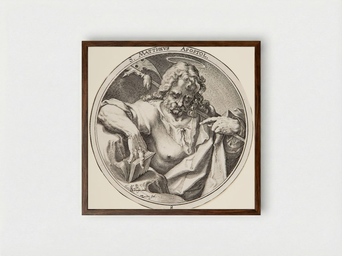 Saint Matthew - Zacharias Dolendo - Framed Print Dark Wood