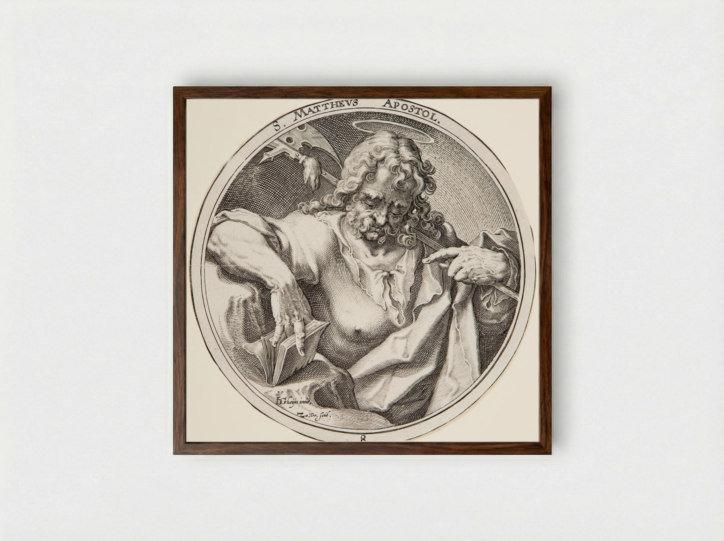 Saint Matthew - Zacharias Dolendo - Framed Print Dark Wood