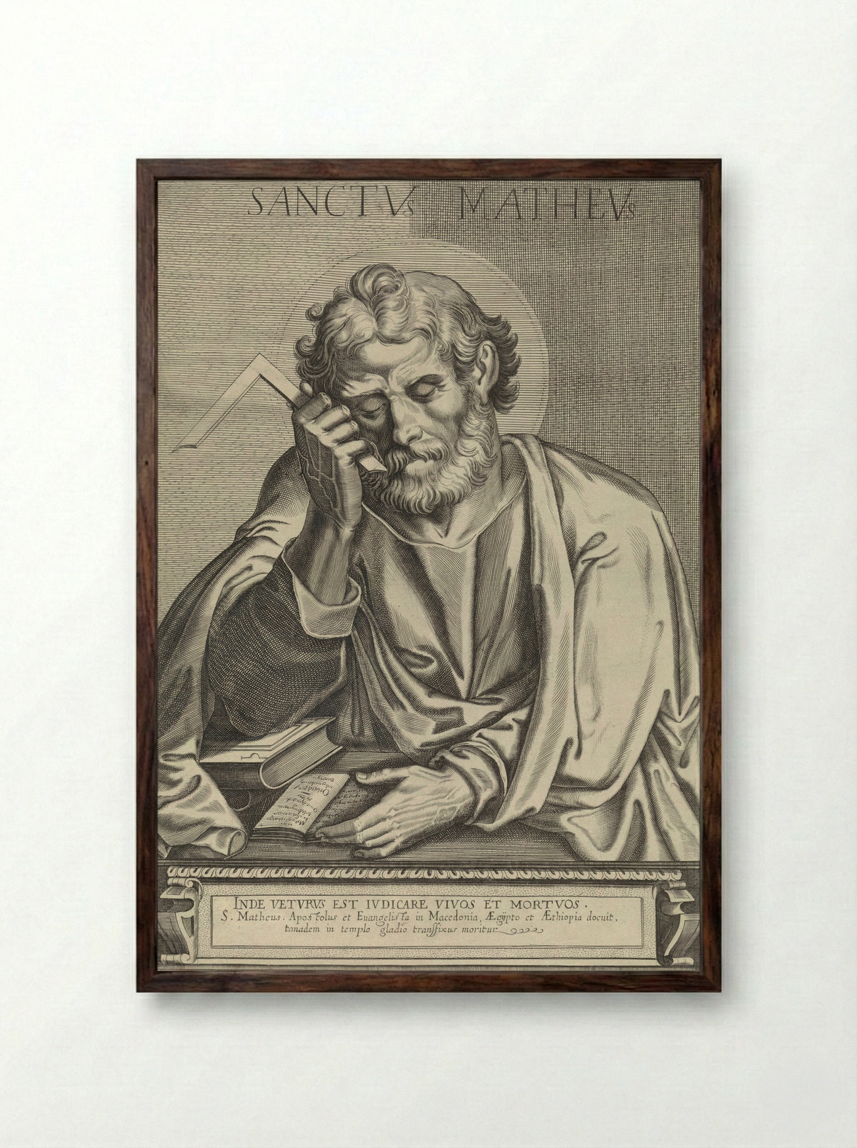 Saint Matthew - Egbert van Panderen - Framed Print Dark Wood