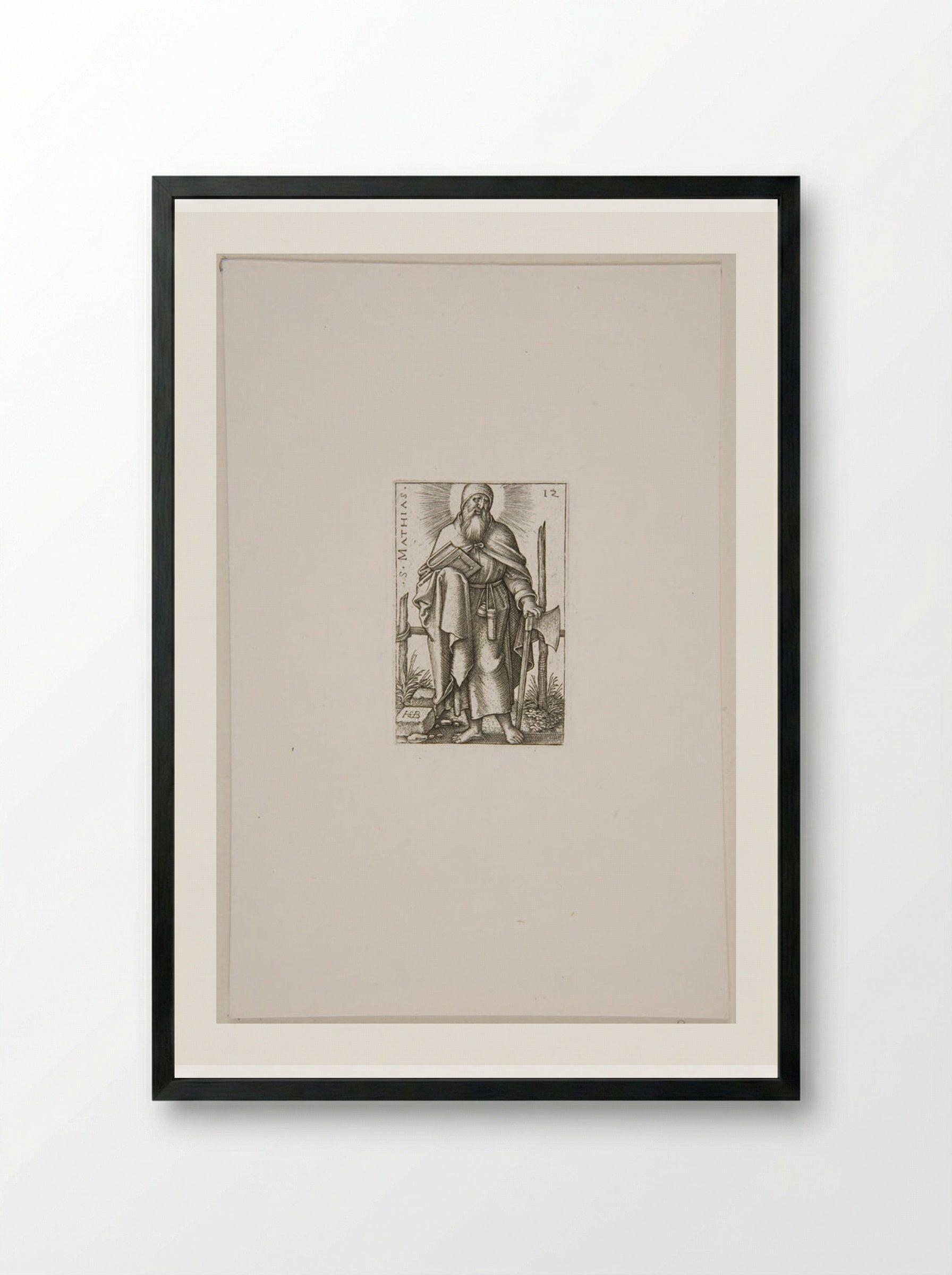 Saint Matthias - Sebald Beham - Framed Print Black