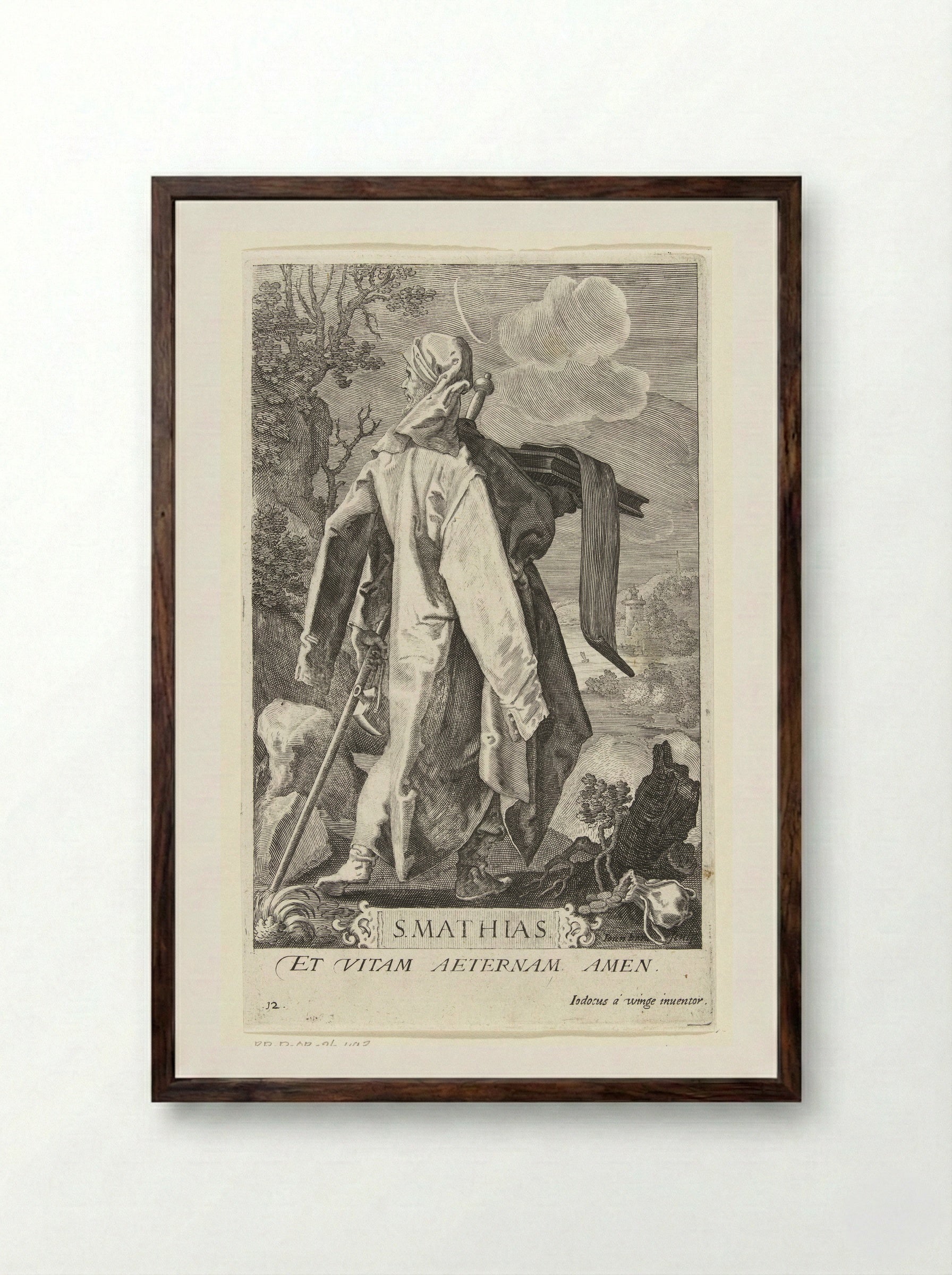 Saint Matthias - Aegidius Sadeler (II) - Framed Print Dark Wood