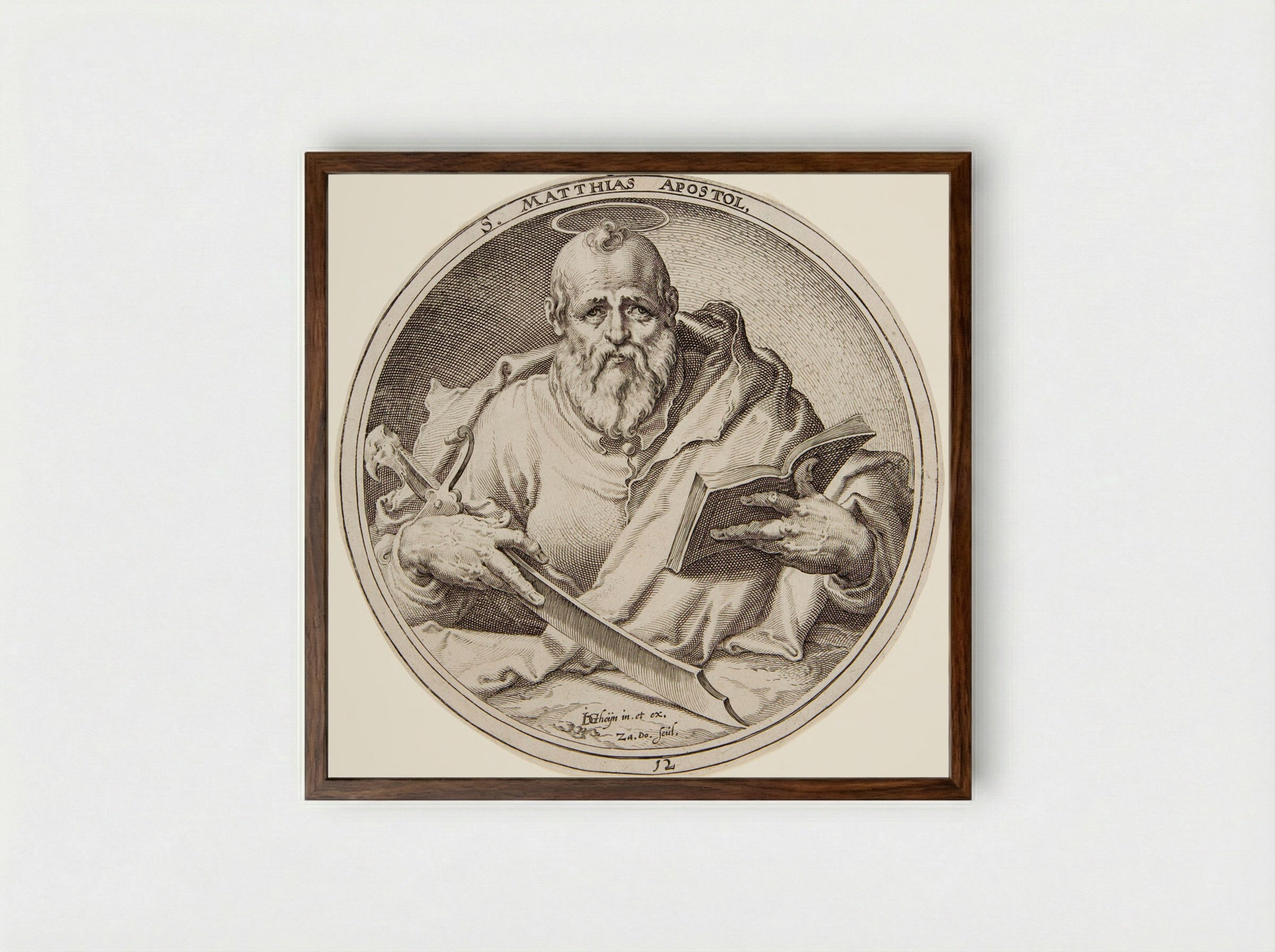 Saint Matthias - Zacharias Dolendo - Framed Print Dark Wood